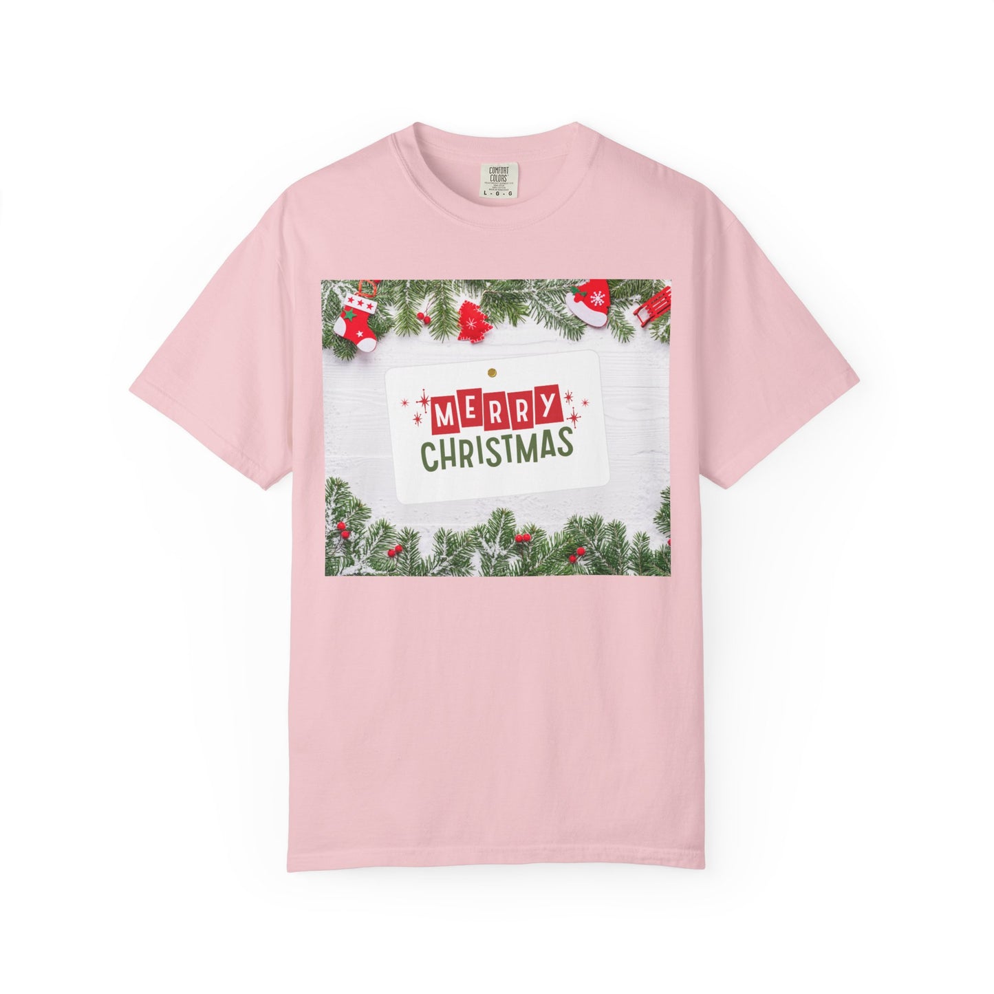Merry Christmas Holiday T-Shirt — Festive Pine & Ornament Graphic