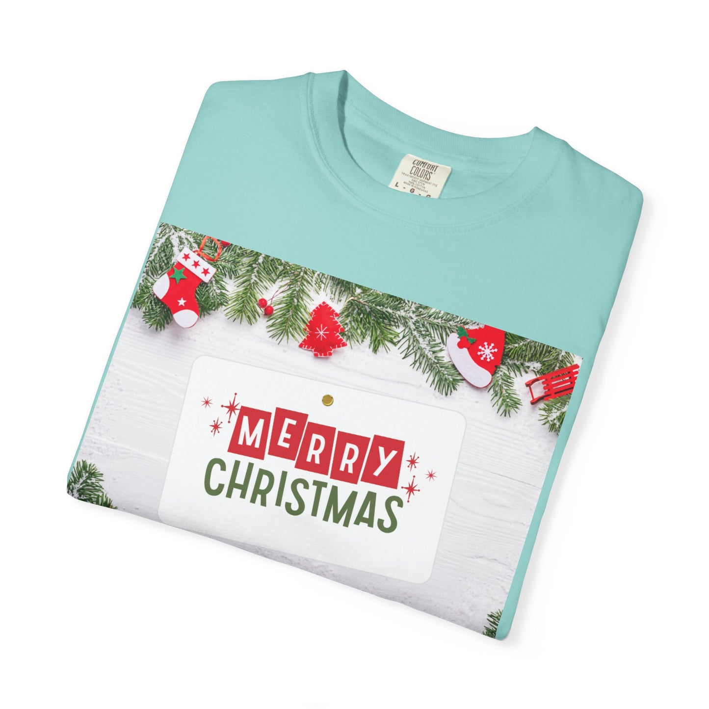 Merry Christmas Holiday T-Shirt — Festive Pine & Ornament Graphic