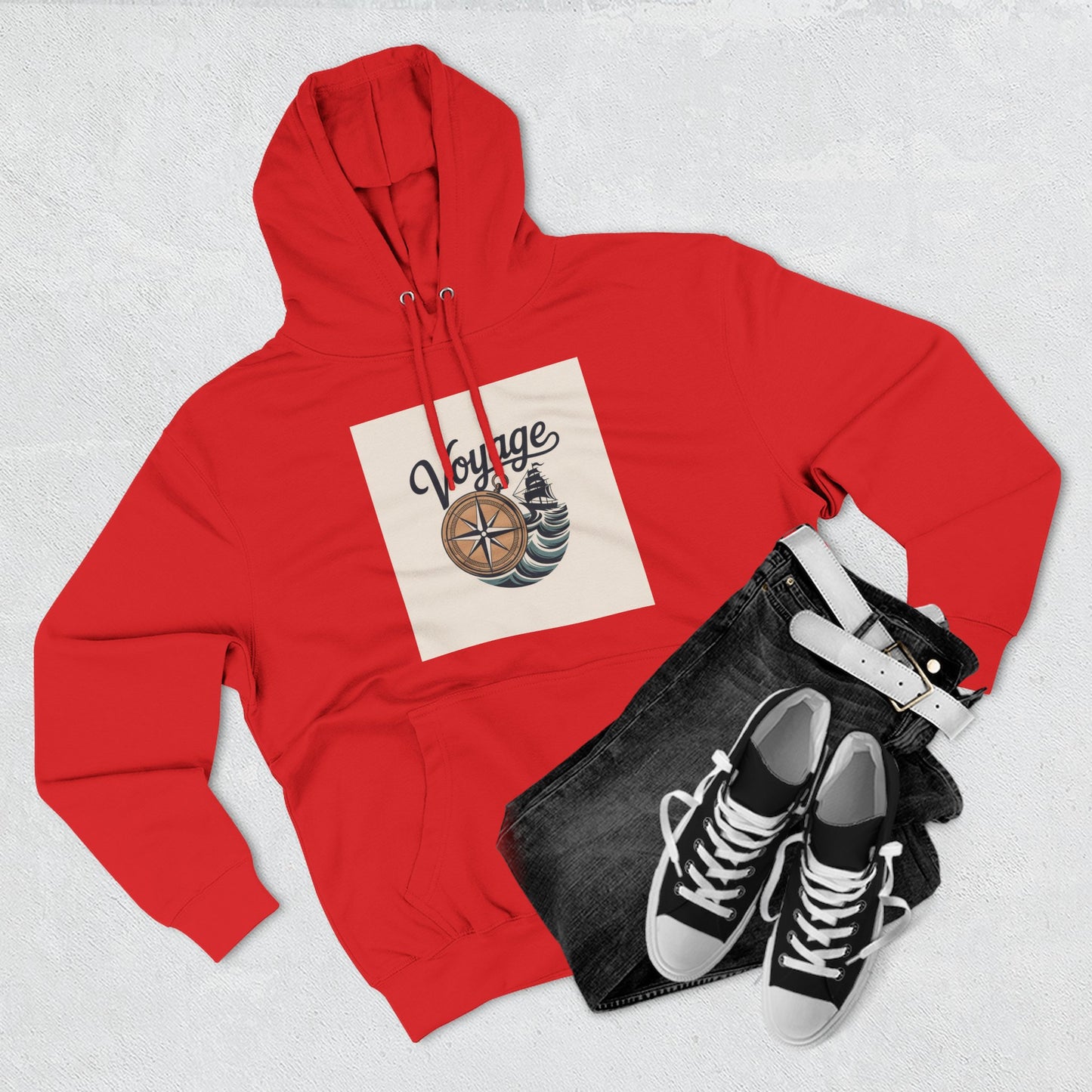 Voyage Compass Hoodie — Nautical Travel Graphic Pullover
