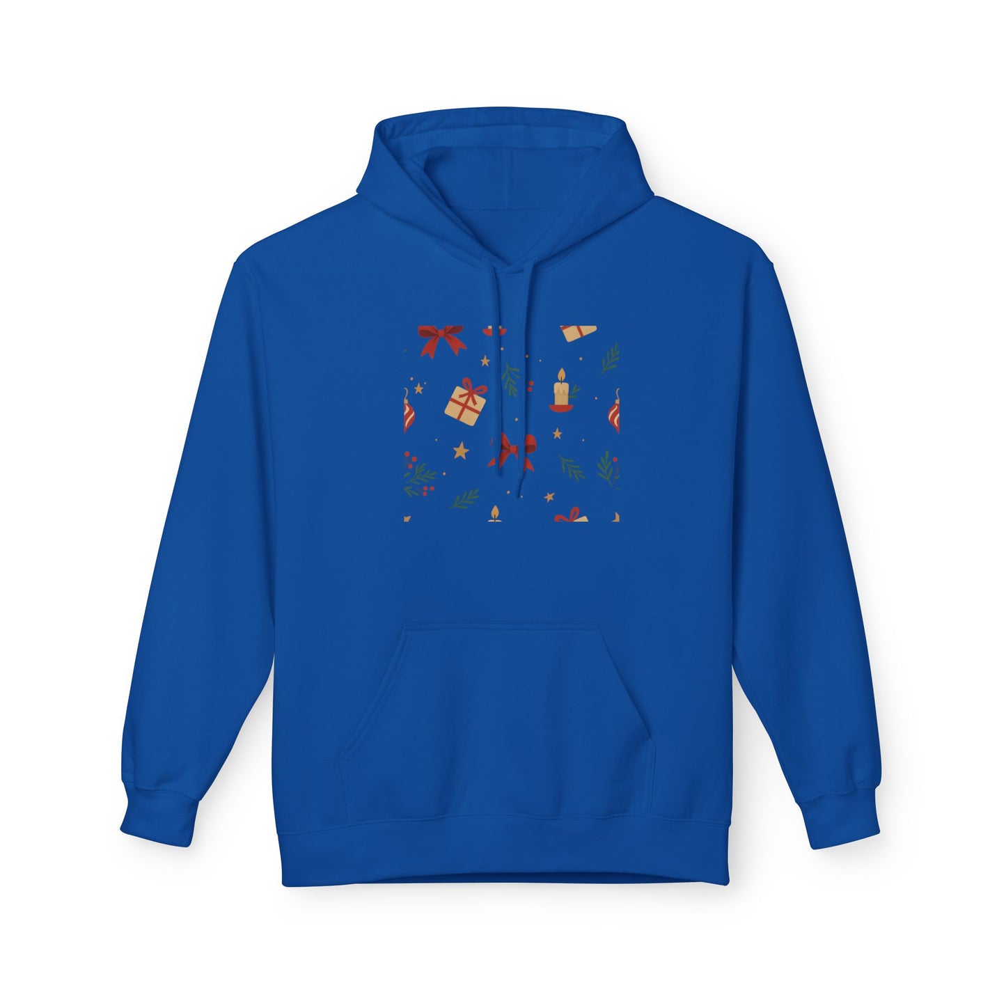 Holiday Gift Pattern Hoodie — Festive Presents & Bows Design