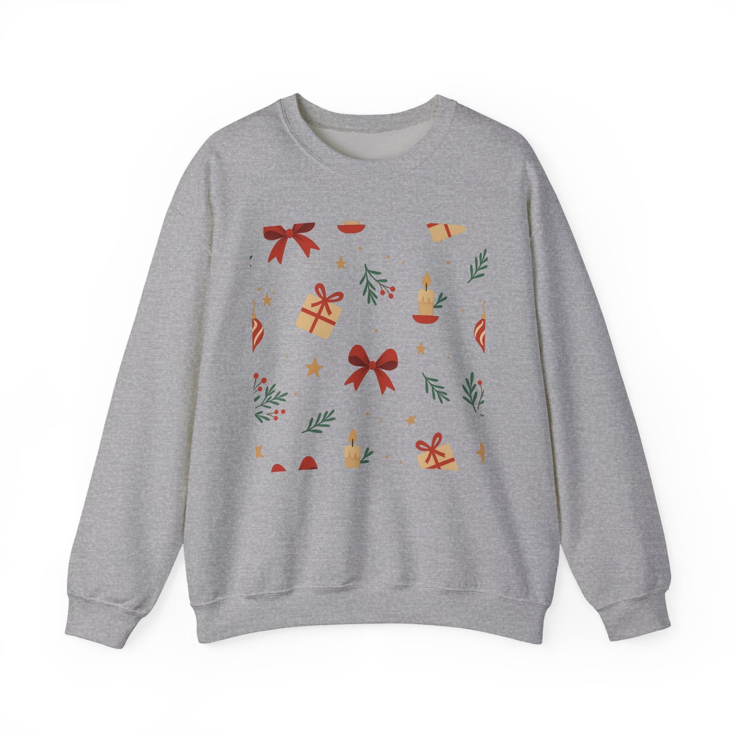 Holiday Pattern Sweatshirt — Festive Gifts & Candle Design Crewneck