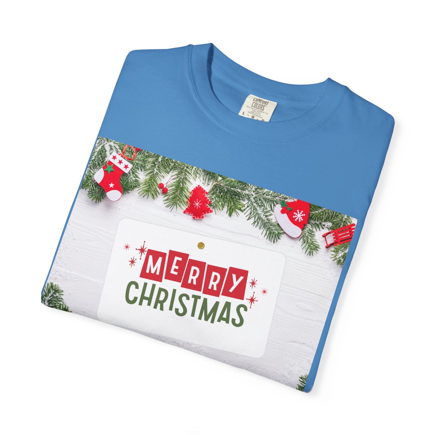 Merry Christmas Holiday T-Shirt — Festive Pine & Ornament Graphic