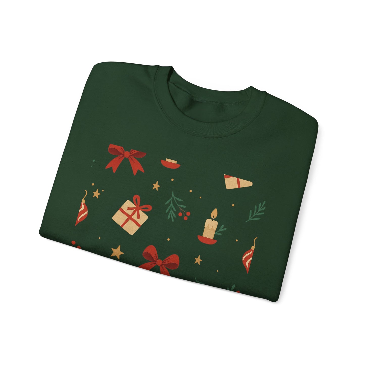 Holiday Pattern Sweatshirt — Festive Gifts & Candle Design Crewneck