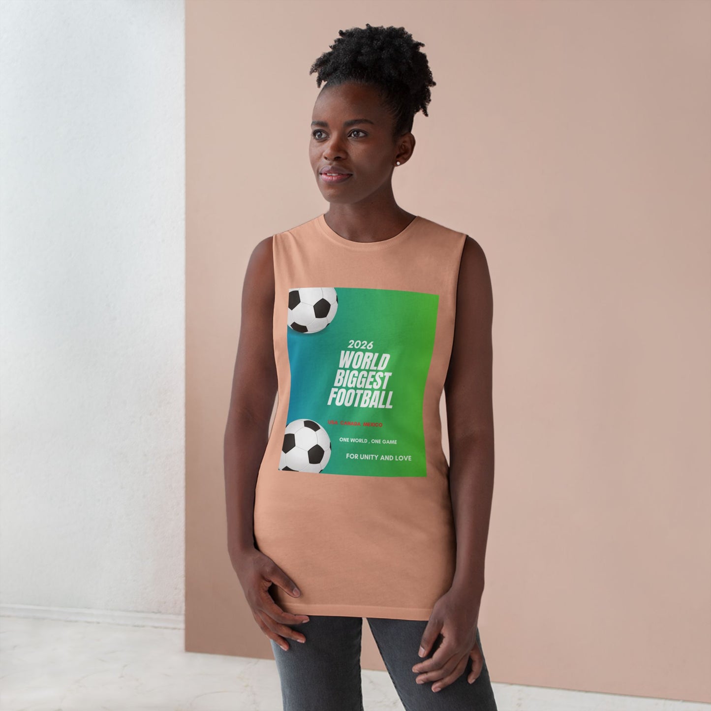 Football Graphic Tank Top — "World Biggest Football 2028" Sports Tee