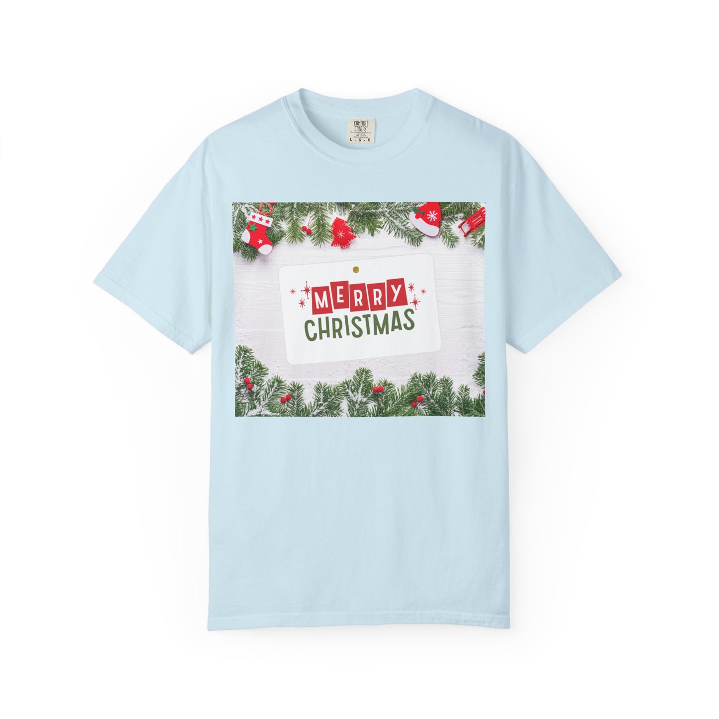 Merry Christmas Holiday T-Shirt — Festive Pine & Ornament Graphic