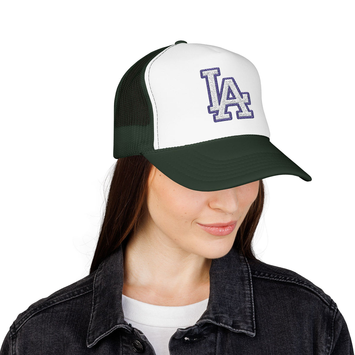 LA logo, Los Angeles California Design, City pride graphic, Varsity style hat cap, T-shirt hoodie POD