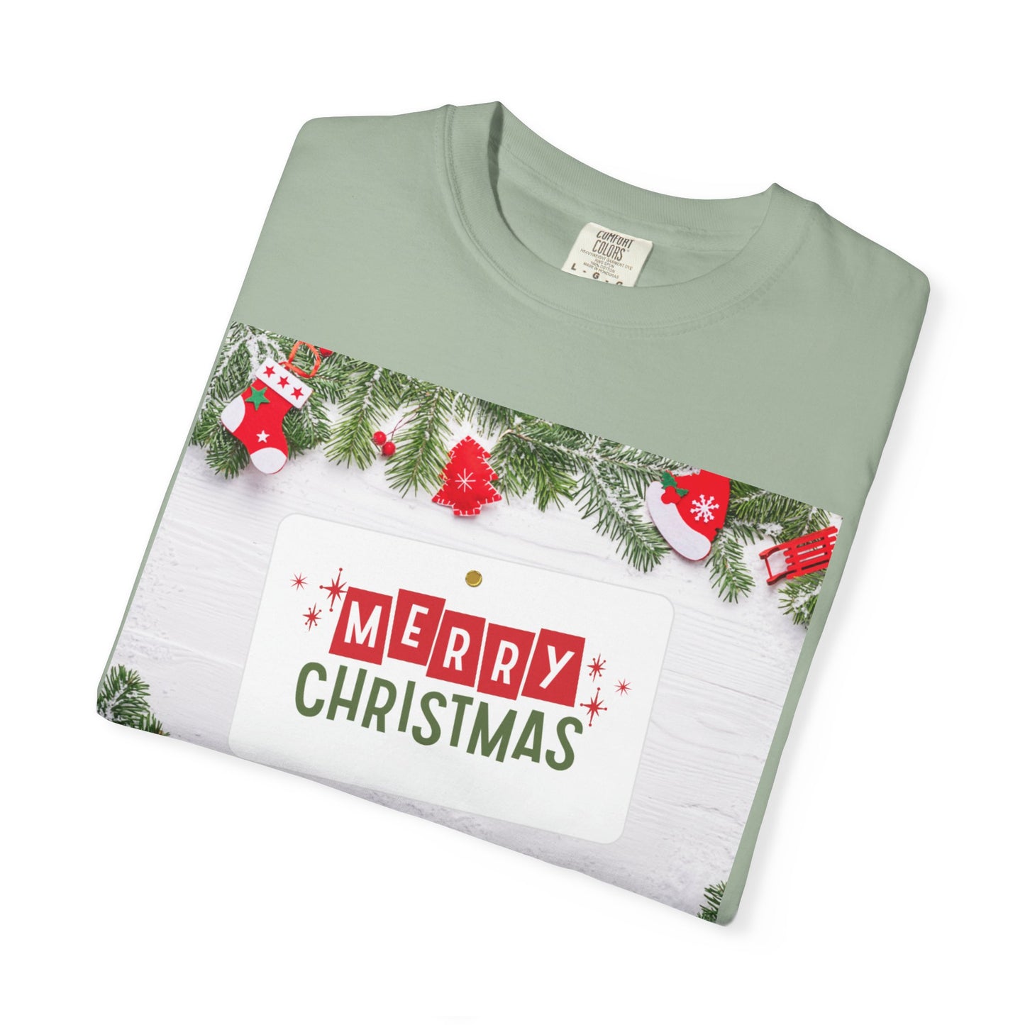 Merry Christmas Holiday T-Shirt — Festive Pine & Ornament Graphic
