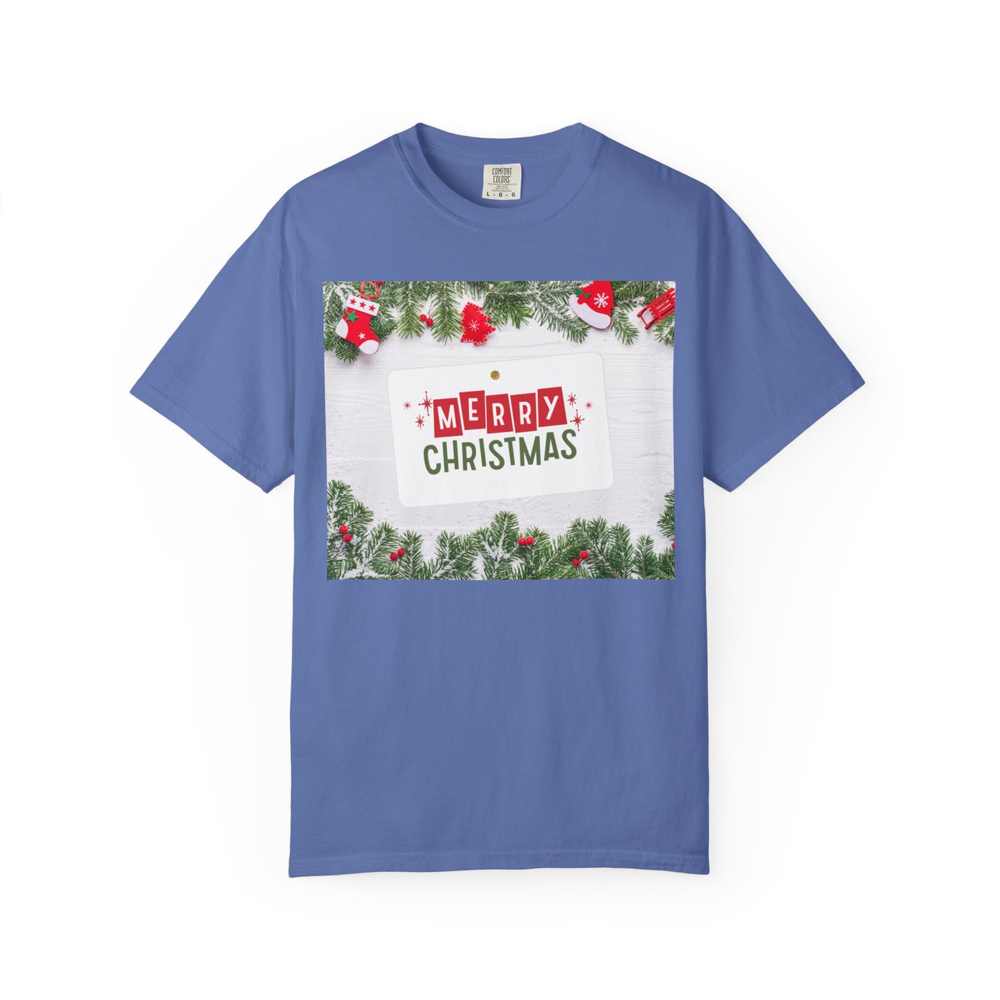 Merry Christmas Holiday T-Shirt — Festive Pine & Ornament Graphic