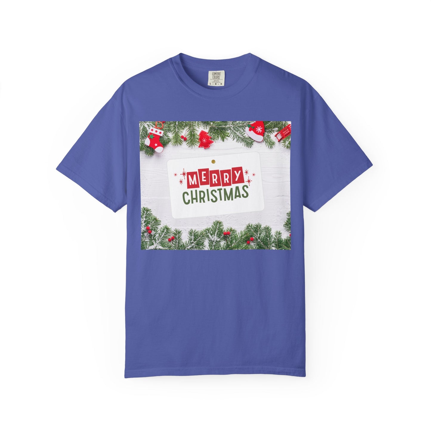 Merry Christmas Holiday T-Shirt — Festive Pine & Ornament Graphic