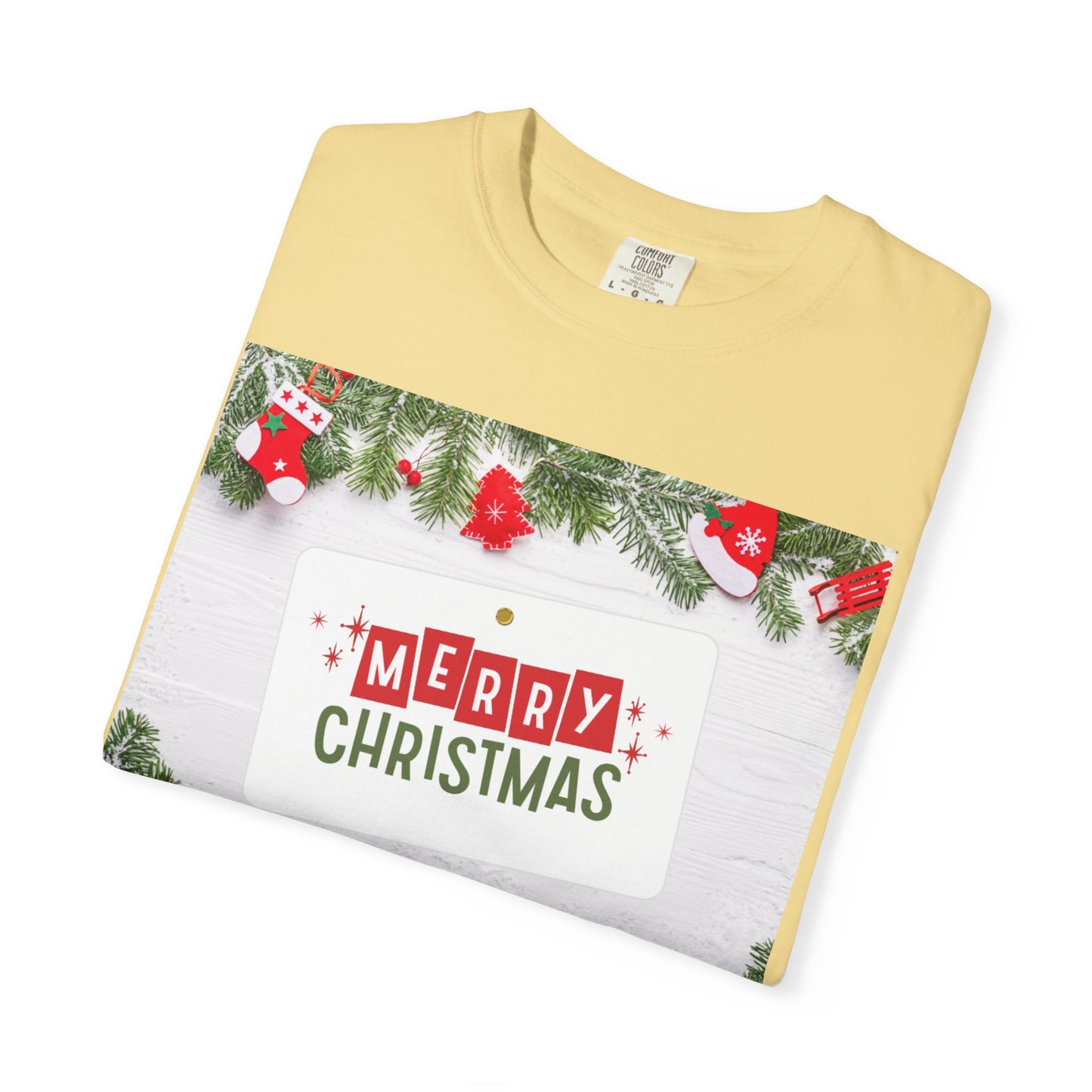 Merry Christmas Holiday T-Shirt — Festive Pine & Ornament Graphic