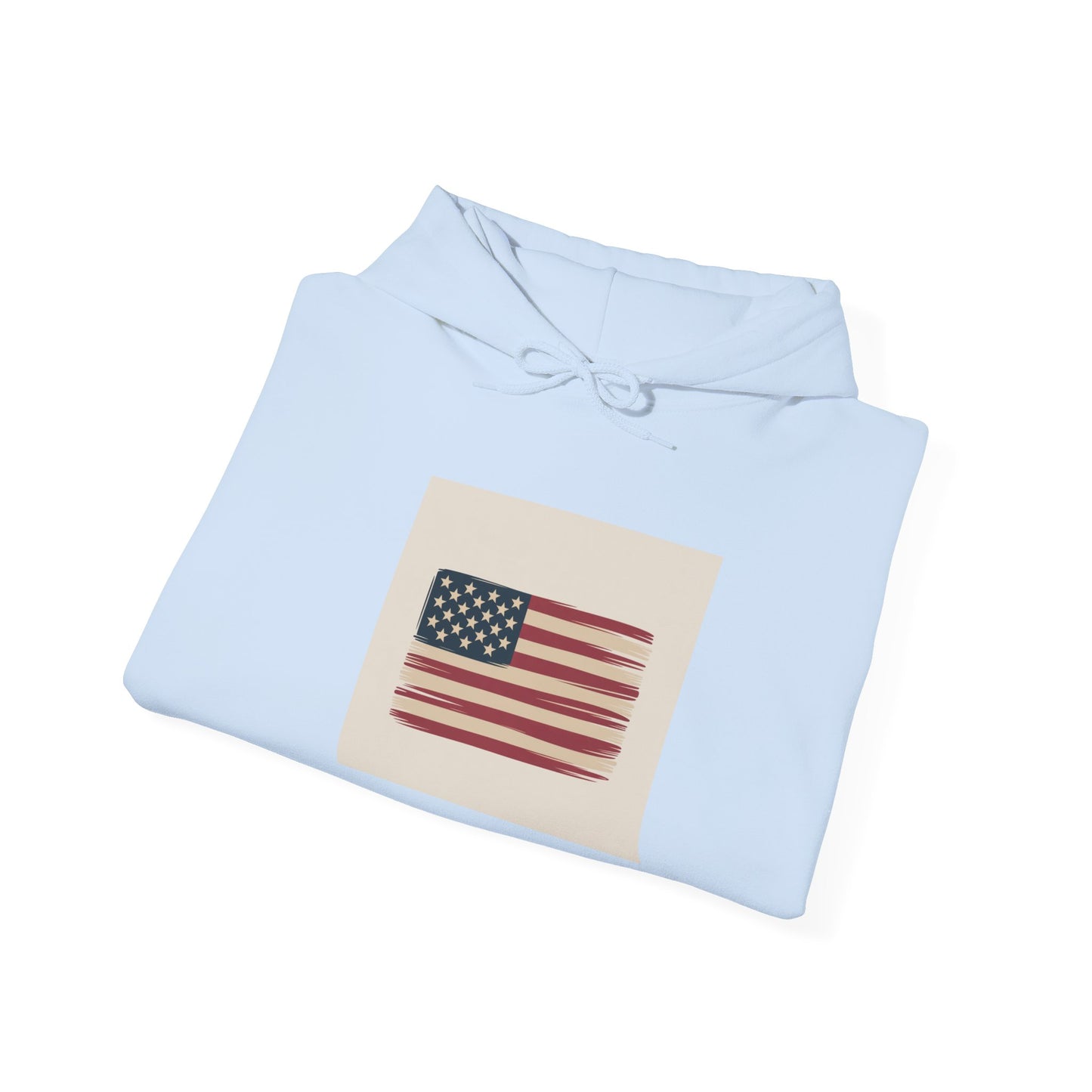 Vintage American Flag Hoodie — Distressed USA Patriotic Sweatshirt