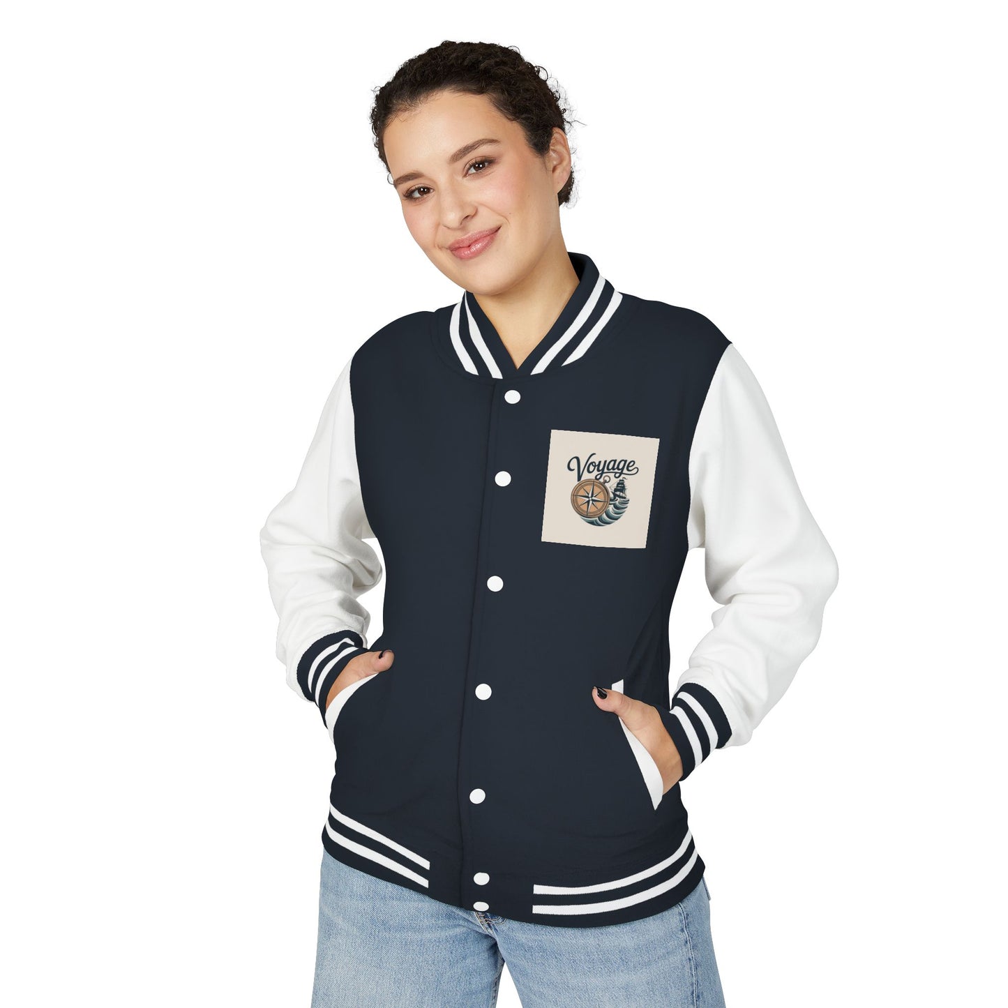 Letterman Jacket — 'Voyage' Nautical Shell Patch Varsity Jacket