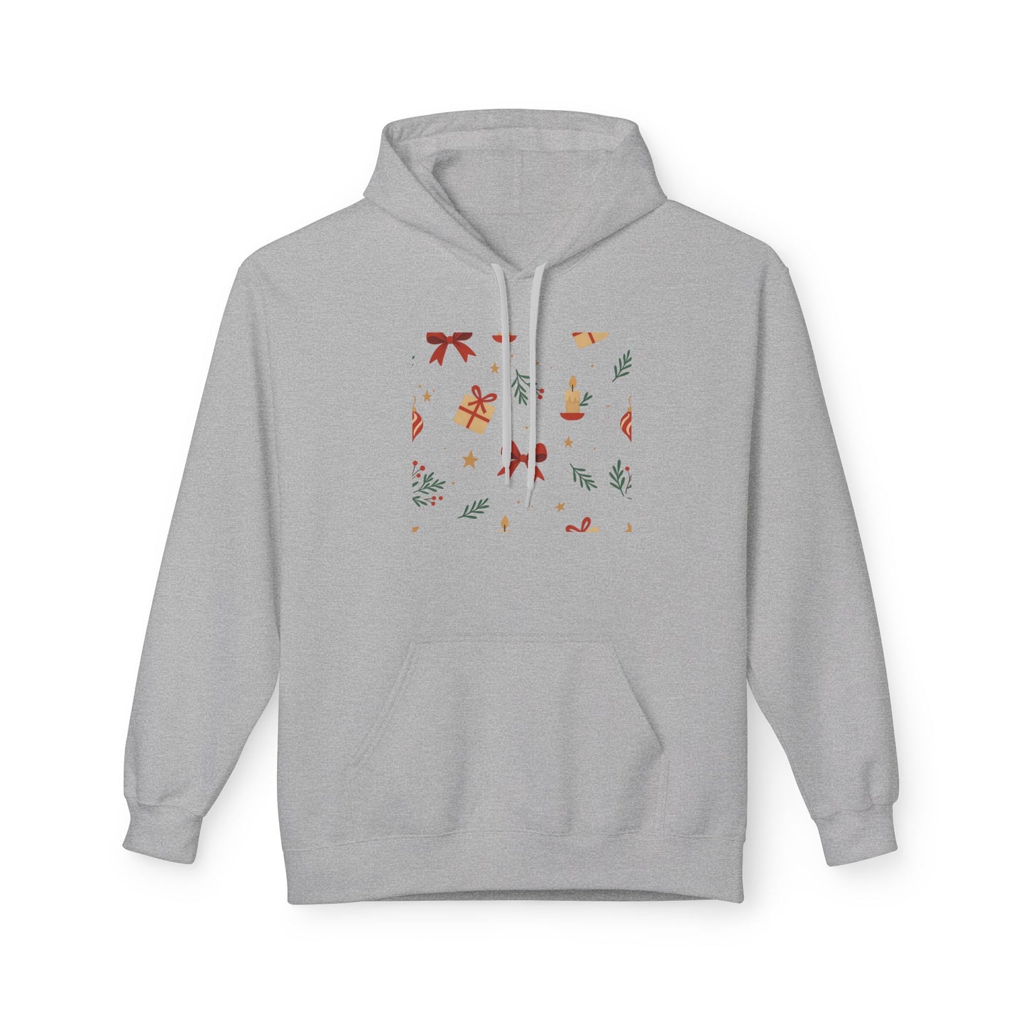 Holiday Gift Pattern Hoodie — Festive Presents & Bows Design