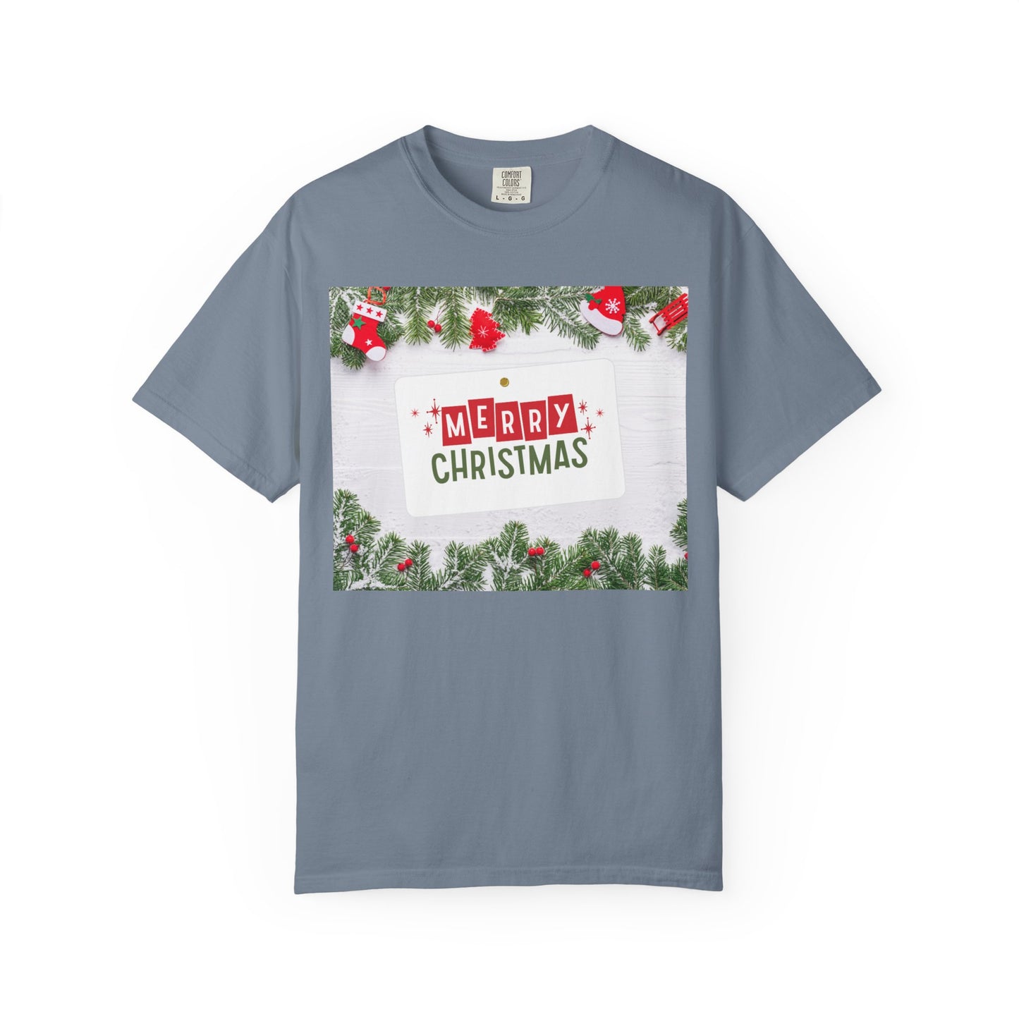 Merry Christmas Holiday T-Shirt — Festive Pine & Ornament Graphic