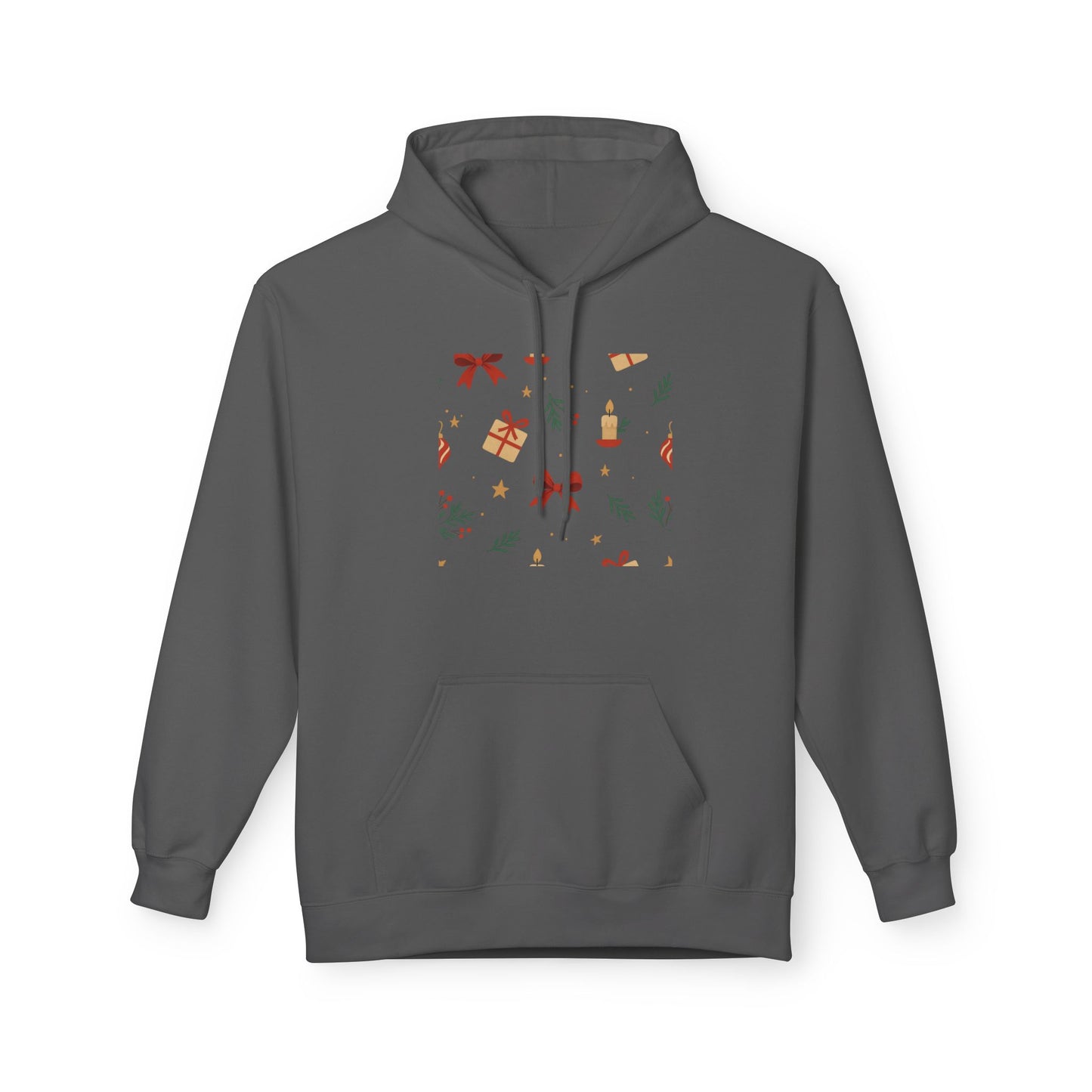 Holiday Gift Pattern Hoodie — Festive Presents & Bows Design