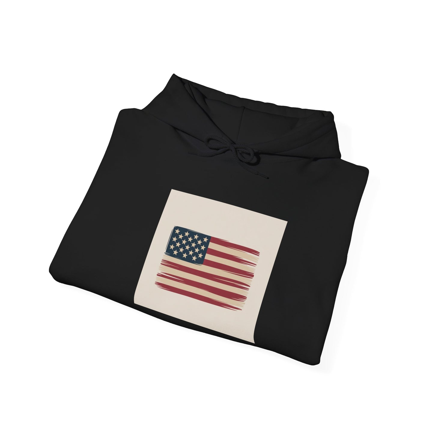 Vintage American Flag Hoodie — Distressed USA Patriotic Sweatshirt