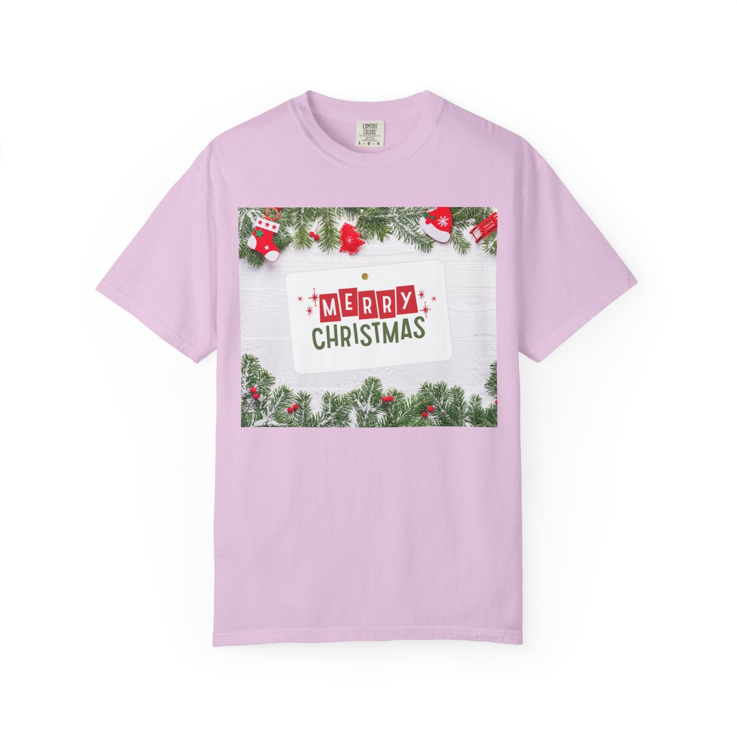 Merry Christmas Holiday T-Shirt — Festive Pine & Ornament Graphic