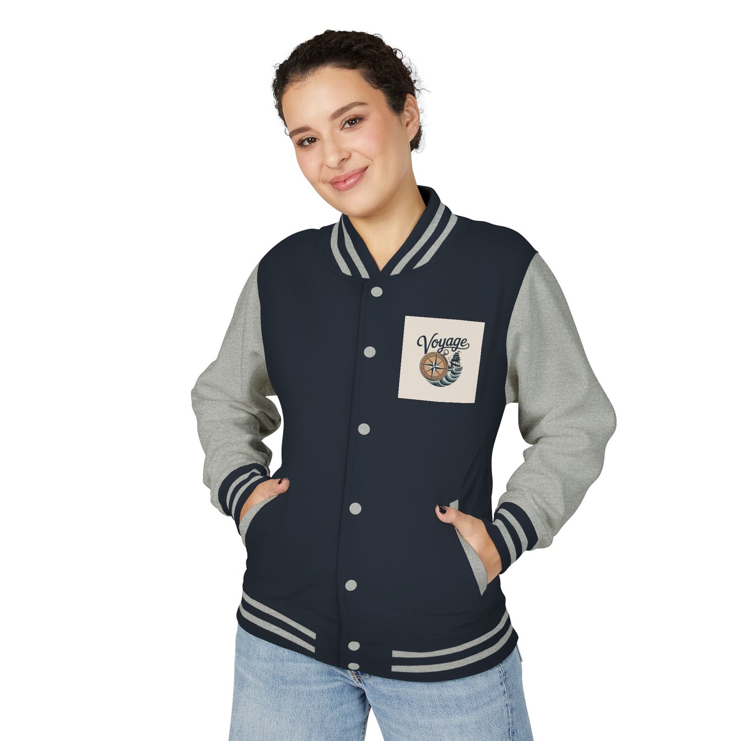 Letterman Jacket — 'Voyage' Nautical Shell Patch Varsity Jacket