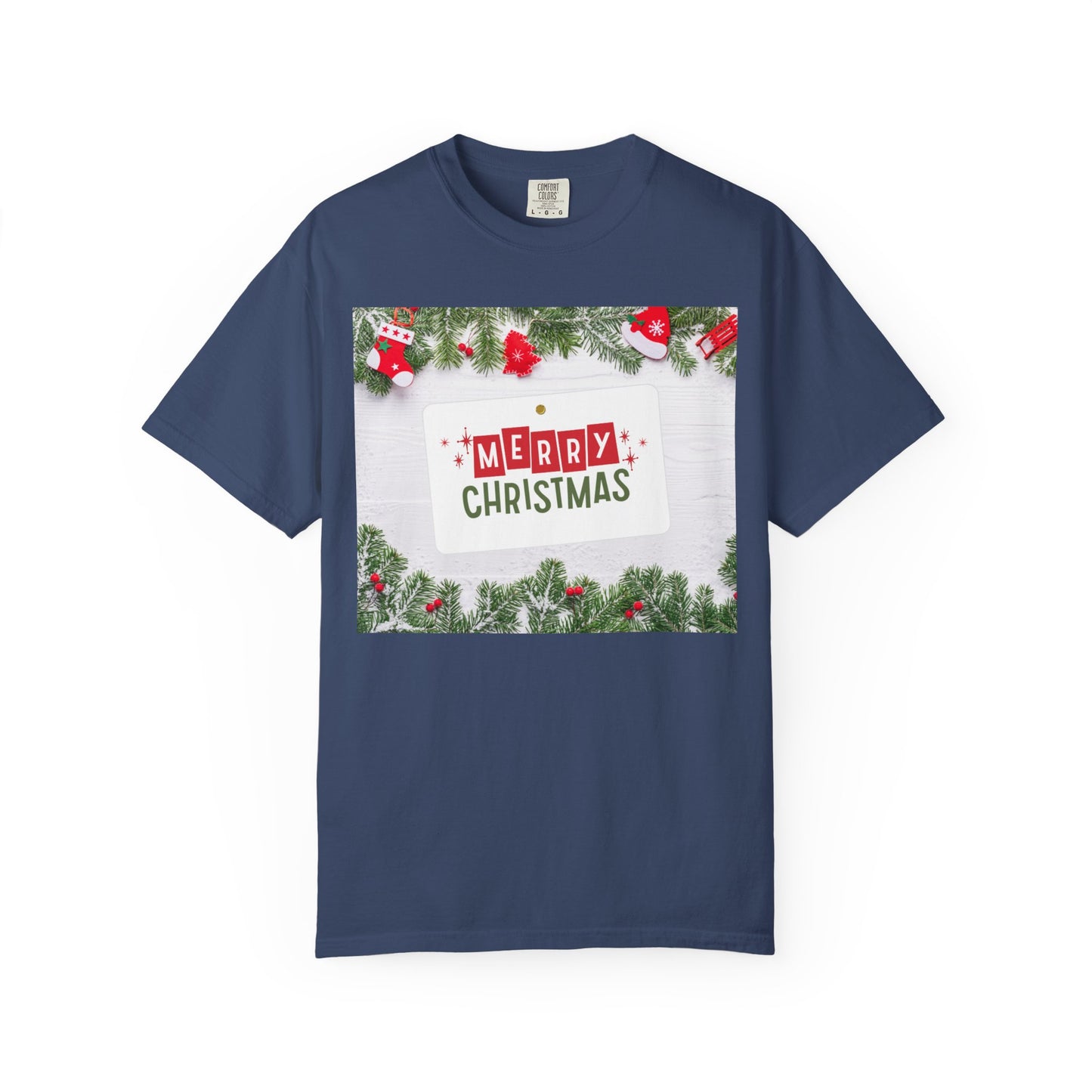 Merry Christmas Holiday T-Shirt — Festive Pine & Ornament Graphic