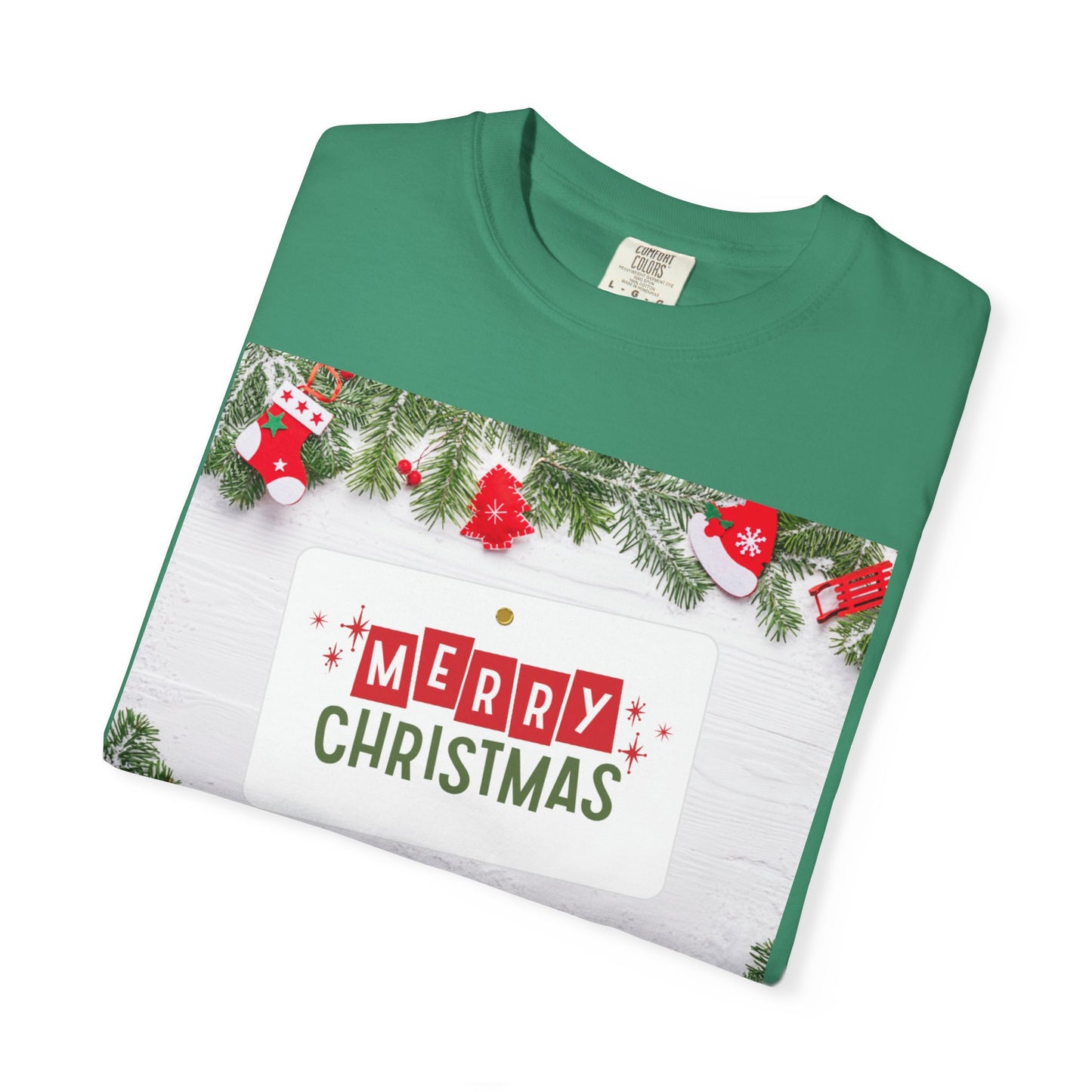 Merry Christmas Holiday T-Shirt — Festive Pine & Ornament Graphic