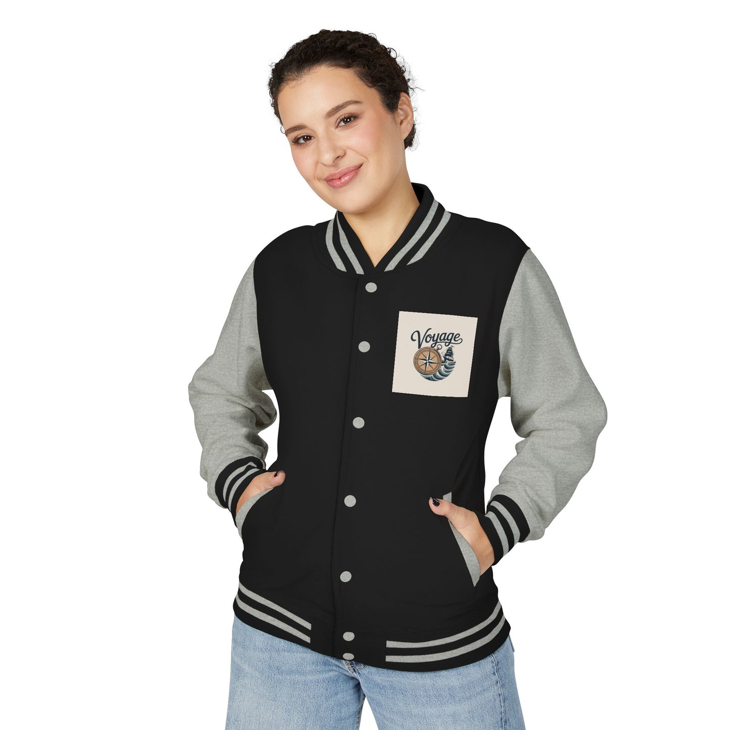 Letterman Jacket — 'Voyage' Nautical Shell Patch Varsity Jacket