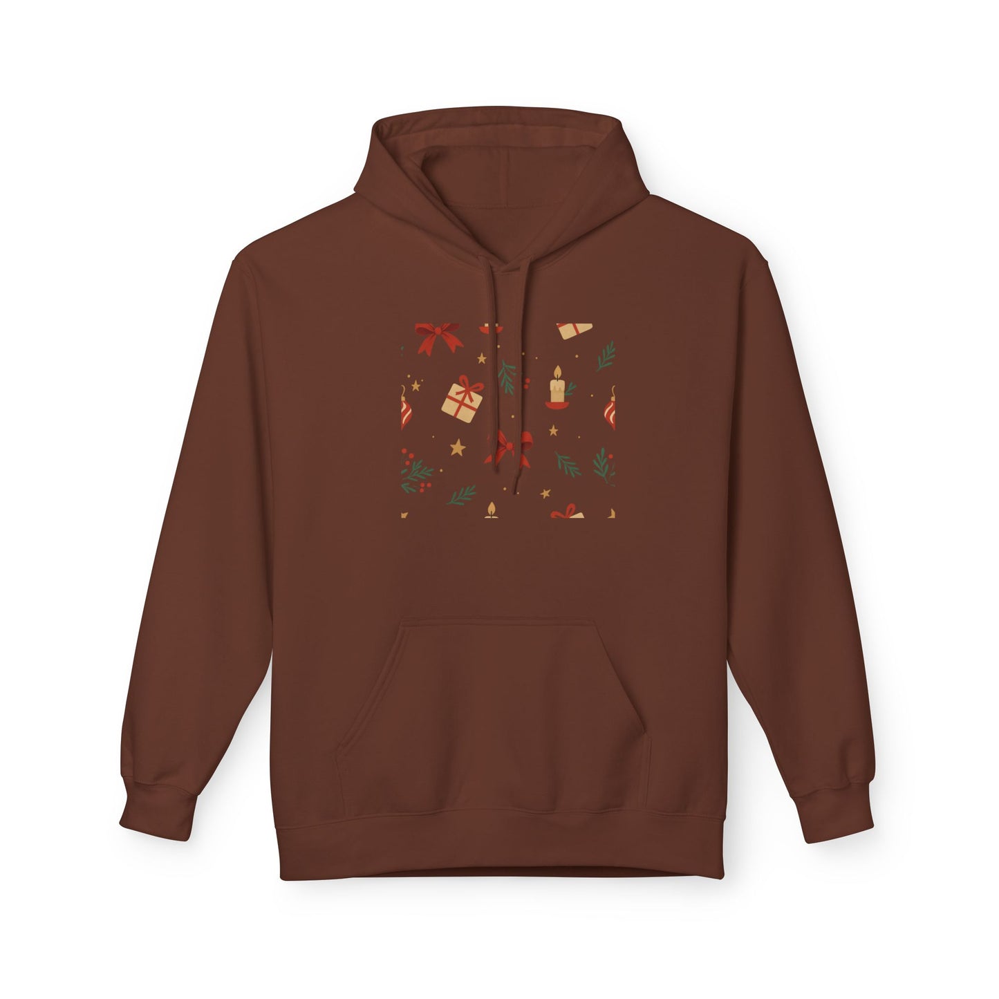 Holiday Gift Pattern Hoodie — Festive Presents & Bows Design