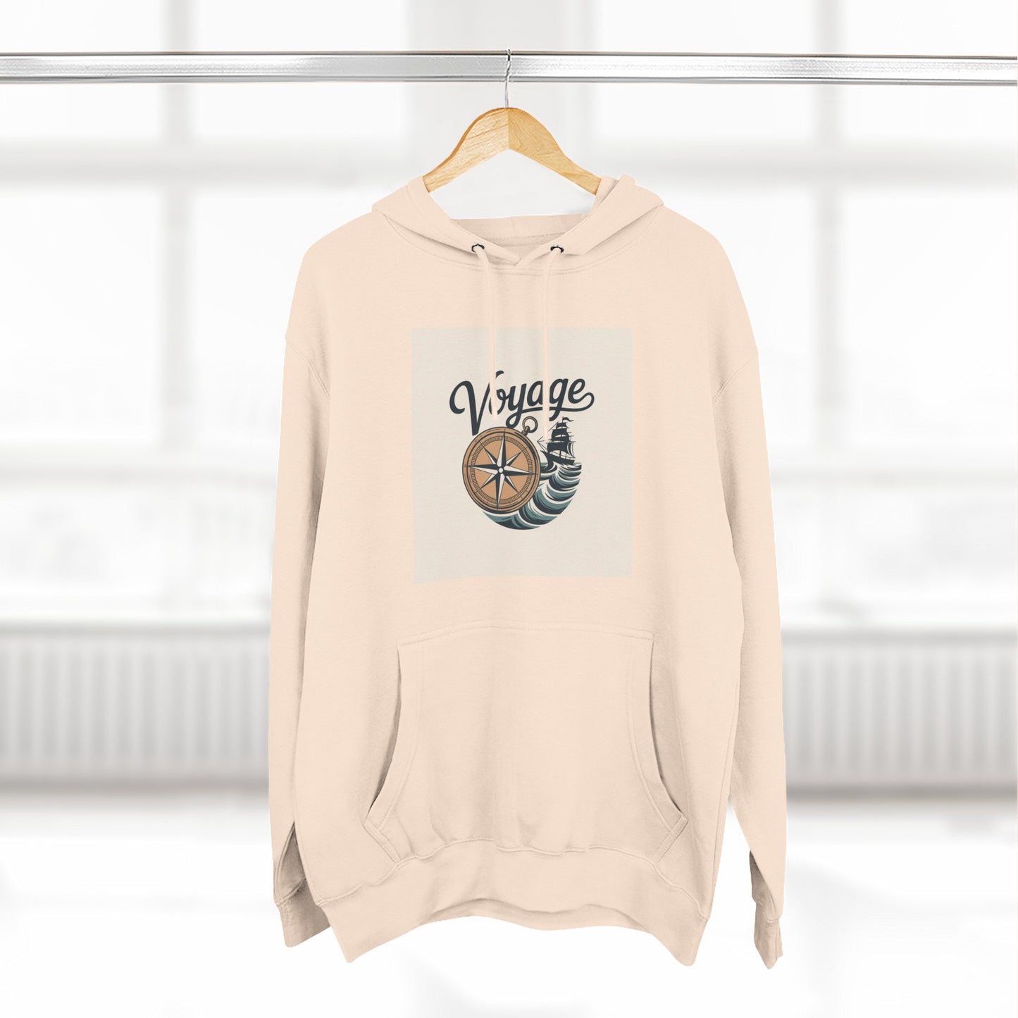 Voyage Compass Hoodie — Nautical Travel Graphic Pullover