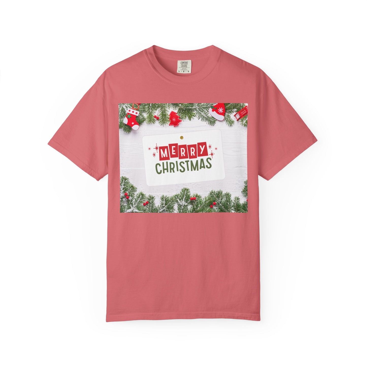 Merry Christmas Holiday T-Shirt — Festive Pine & Ornament Graphic