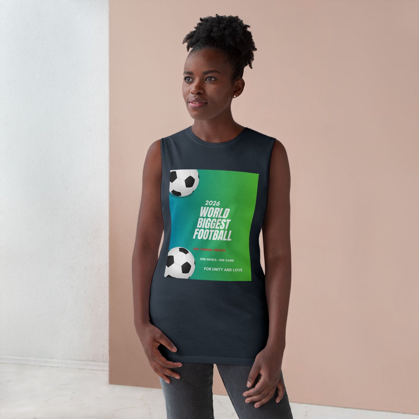 Football Graphic Tank Top — "World Biggest Football 2028" Sports Tee