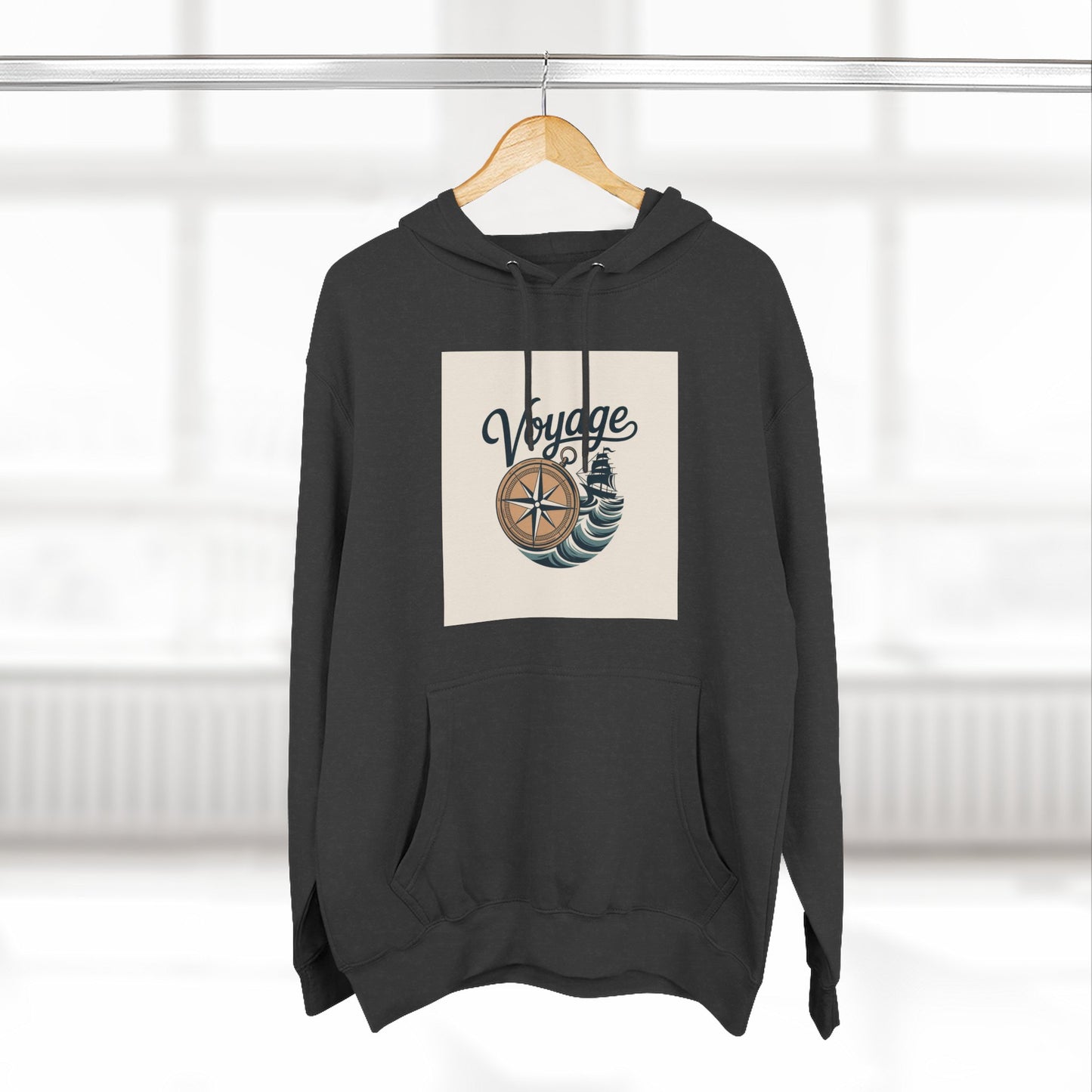 Voyage Compass Hoodie — Nautical Travel Graphic Pullover