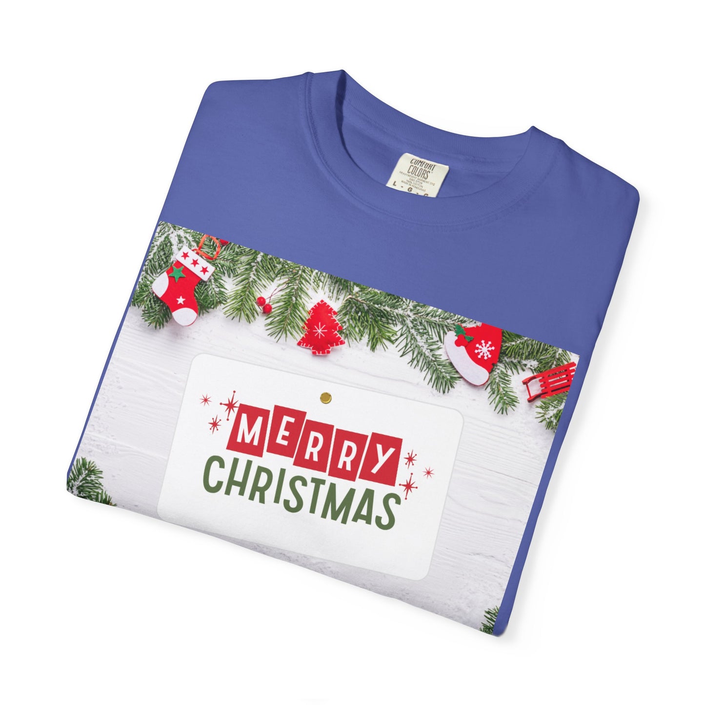 Merry Christmas Holiday T-Shirt — Festive Pine & Ornament Graphic