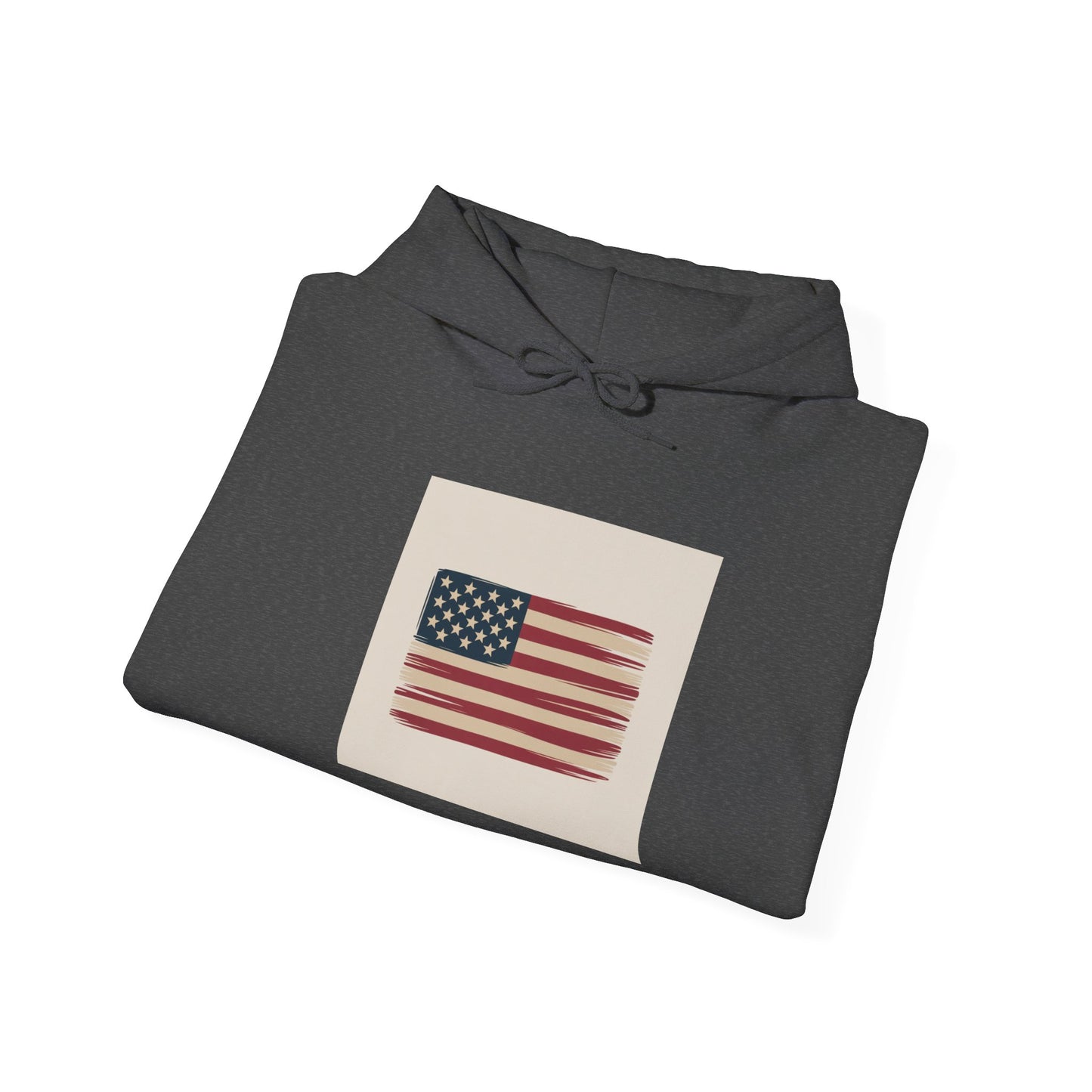 Vintage American Flag Hoodie — Distressed USA Patriotic Sweatshirt