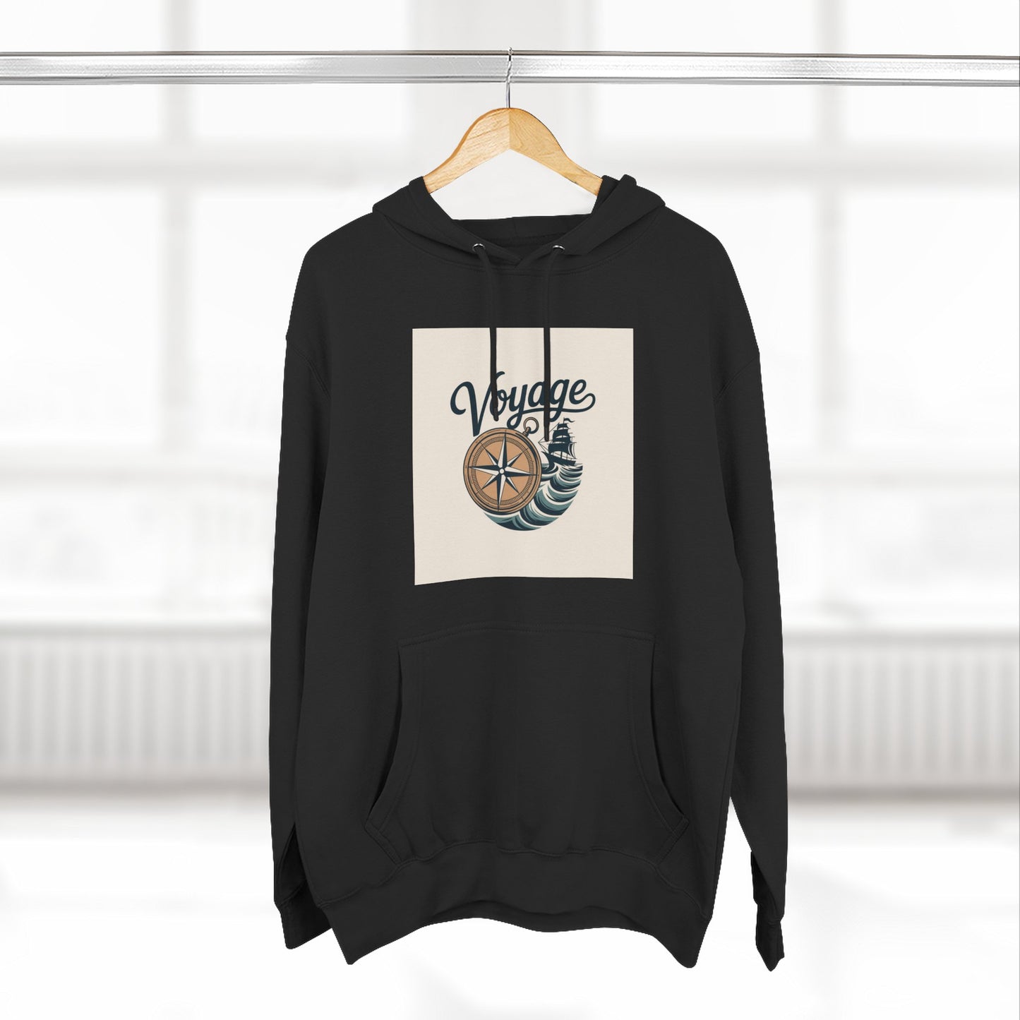 Voyage Compass Hoodie — Nautical Travel Graphic Pullover