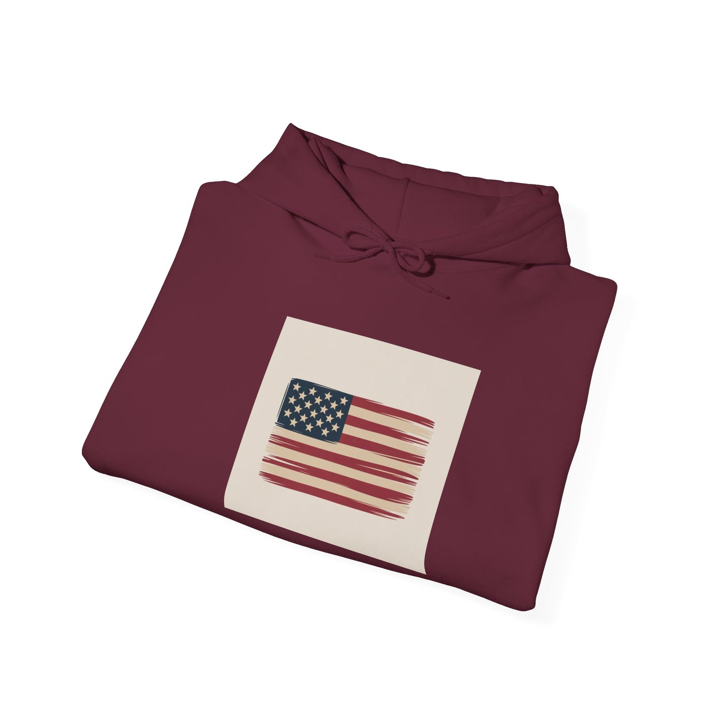 Vintage American Flag Hoodie — Distressed USA Patriotic Sweatshirt