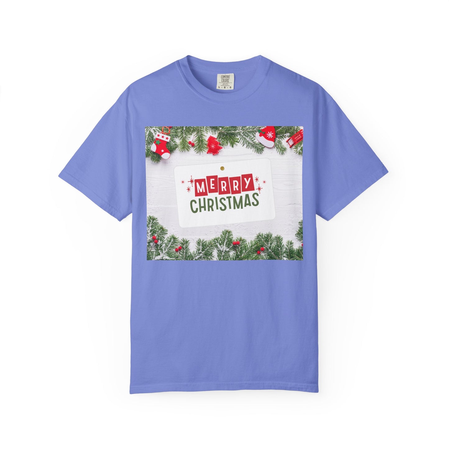 Merry Christmas Holiday T-Shirt — Festive Pine & Ornament Graphic