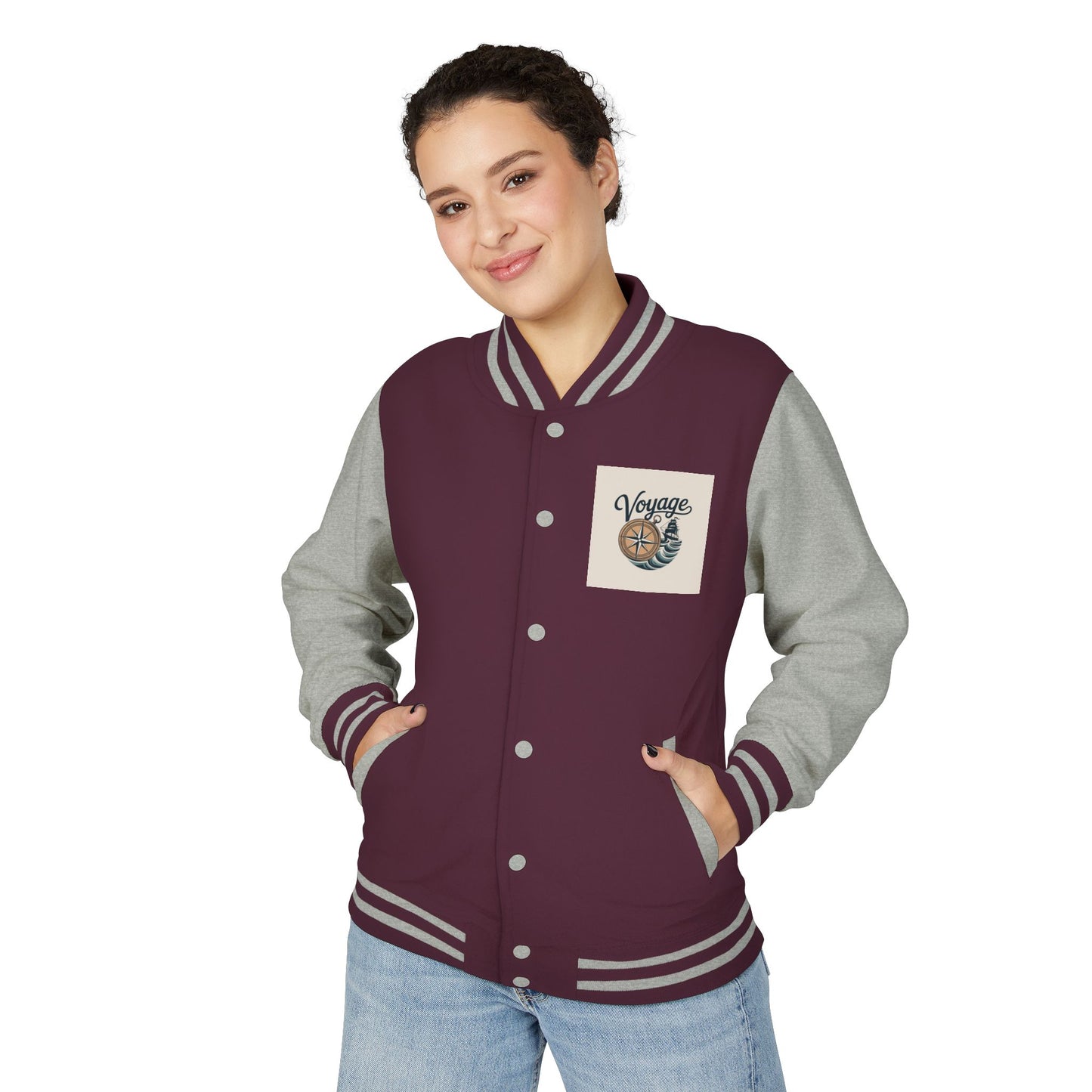 Letterman Jacket — 'Voyage' Nautical Shell Patch Varsity Jacket