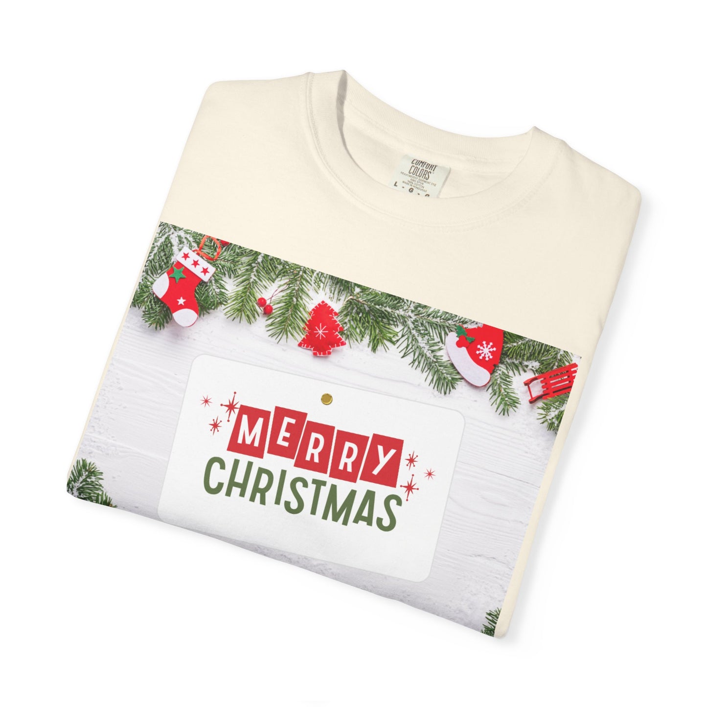 Merry Christmas Holiday T-Shirt — Festive Pine & Ornament Graphic