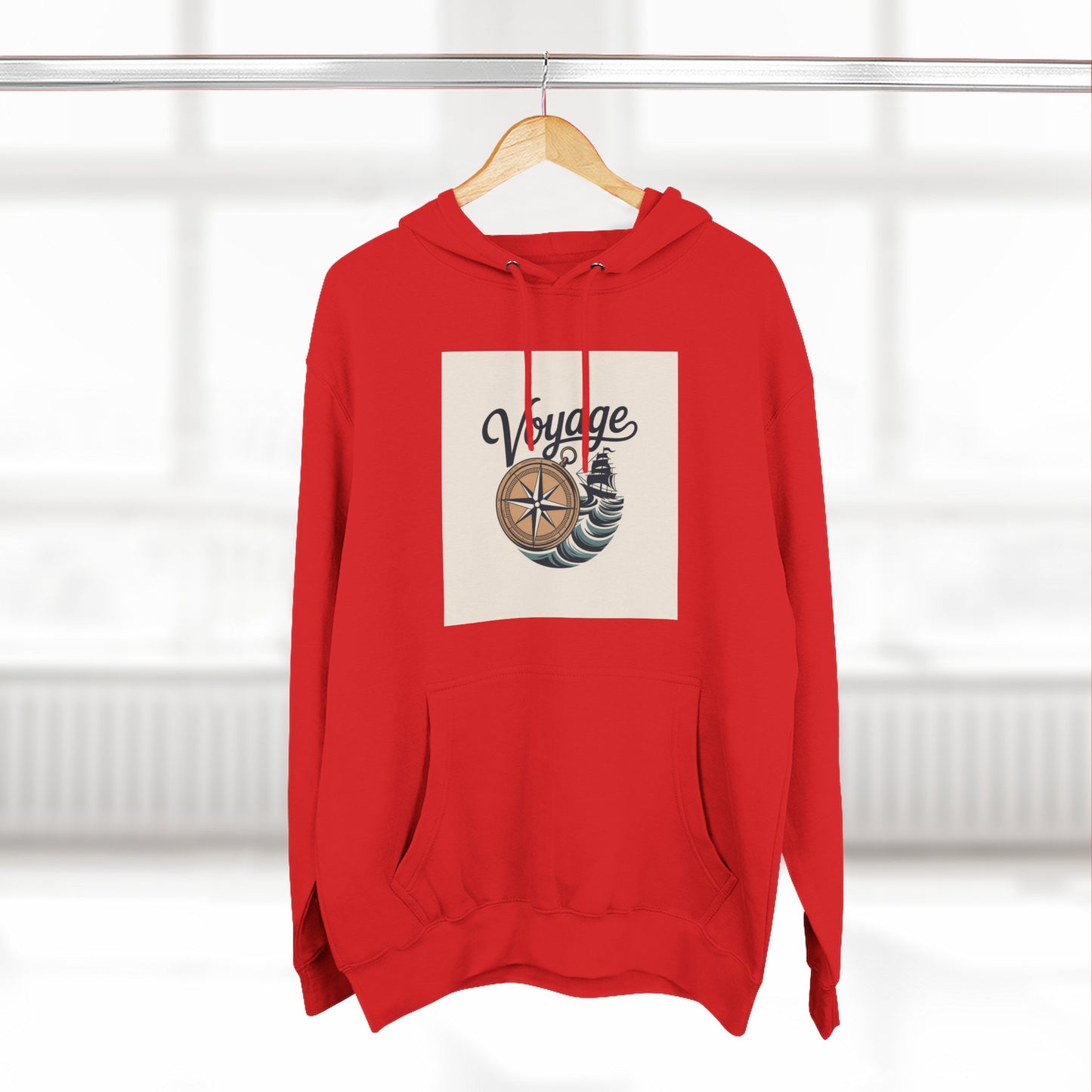 Voyage Compass Hoodie — Nautical Travel Graphic Pullover