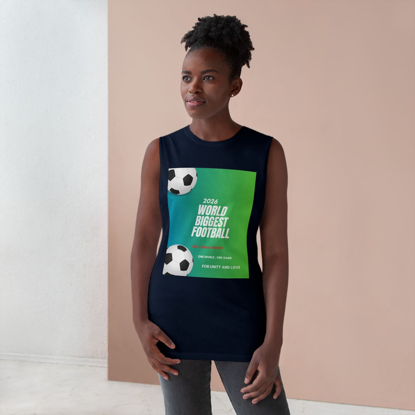 Football Graphic Tank Top — "World Biggest Football 2028" Sports Tee