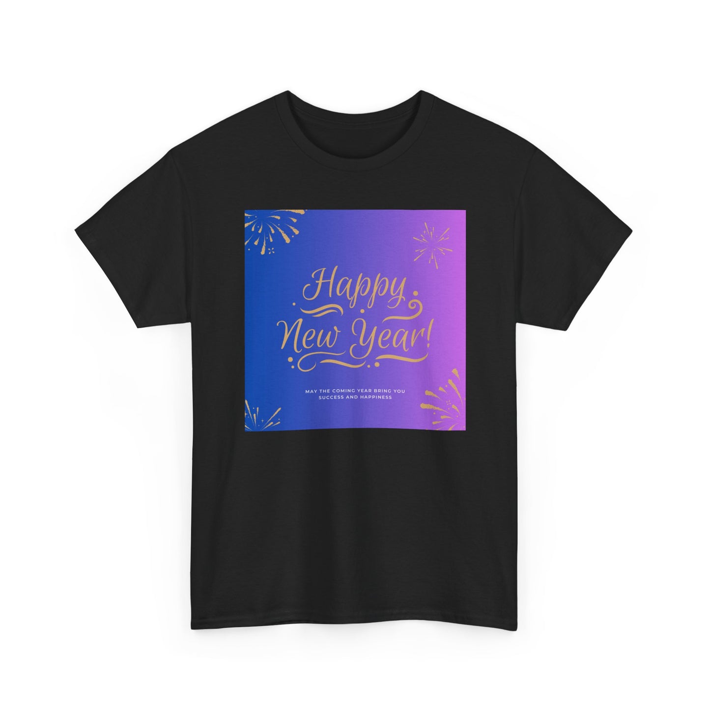 Happy New Year Tee — Festive Gradient Fireworks Holiday T‑Shirt