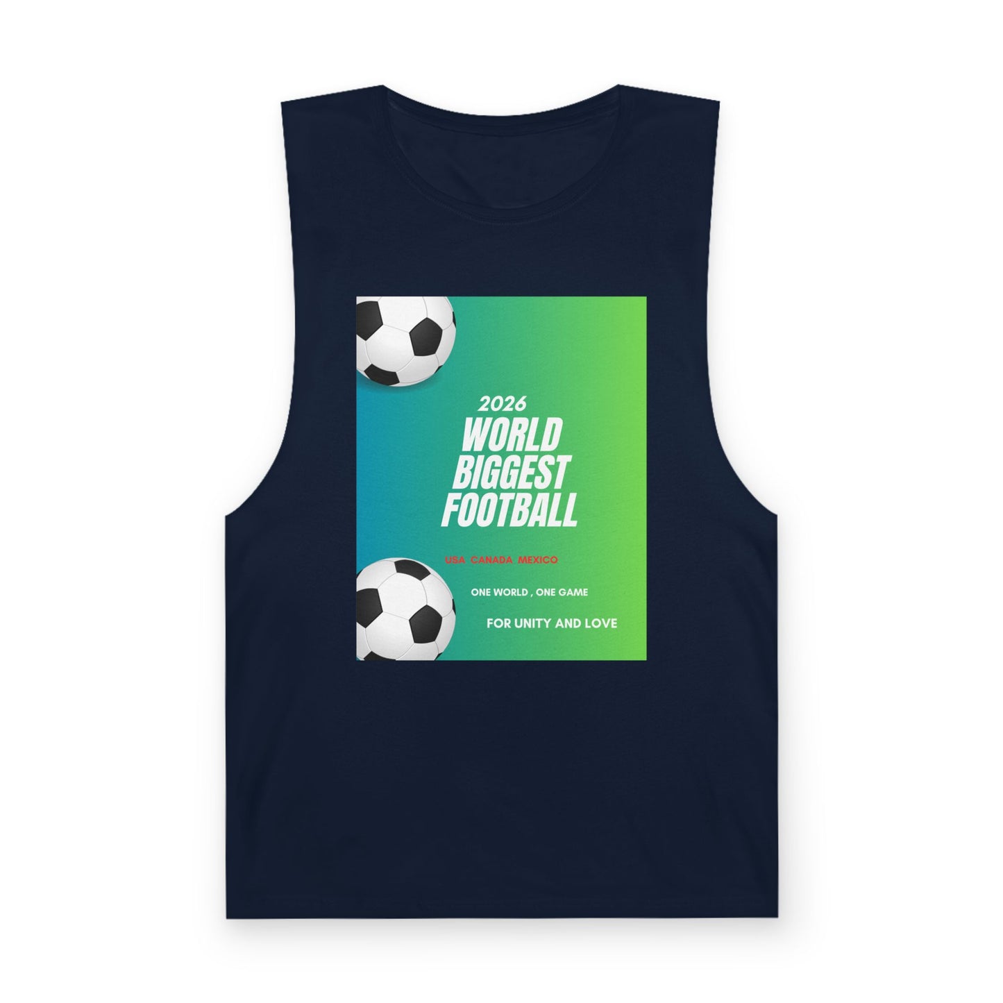 Football Graphic Tank Top — "World Biggest Football 2028" Sports Tee