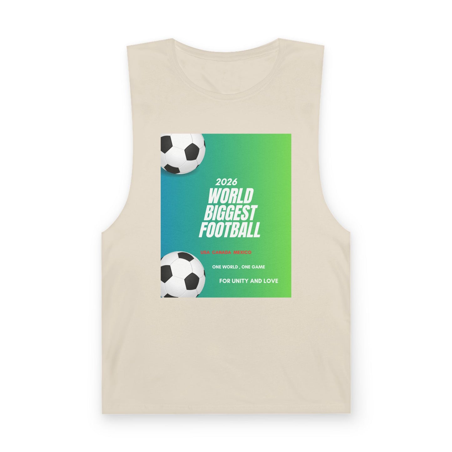 Football Graphic Tank Top — "World Biggest Football 2028" Sports Tee