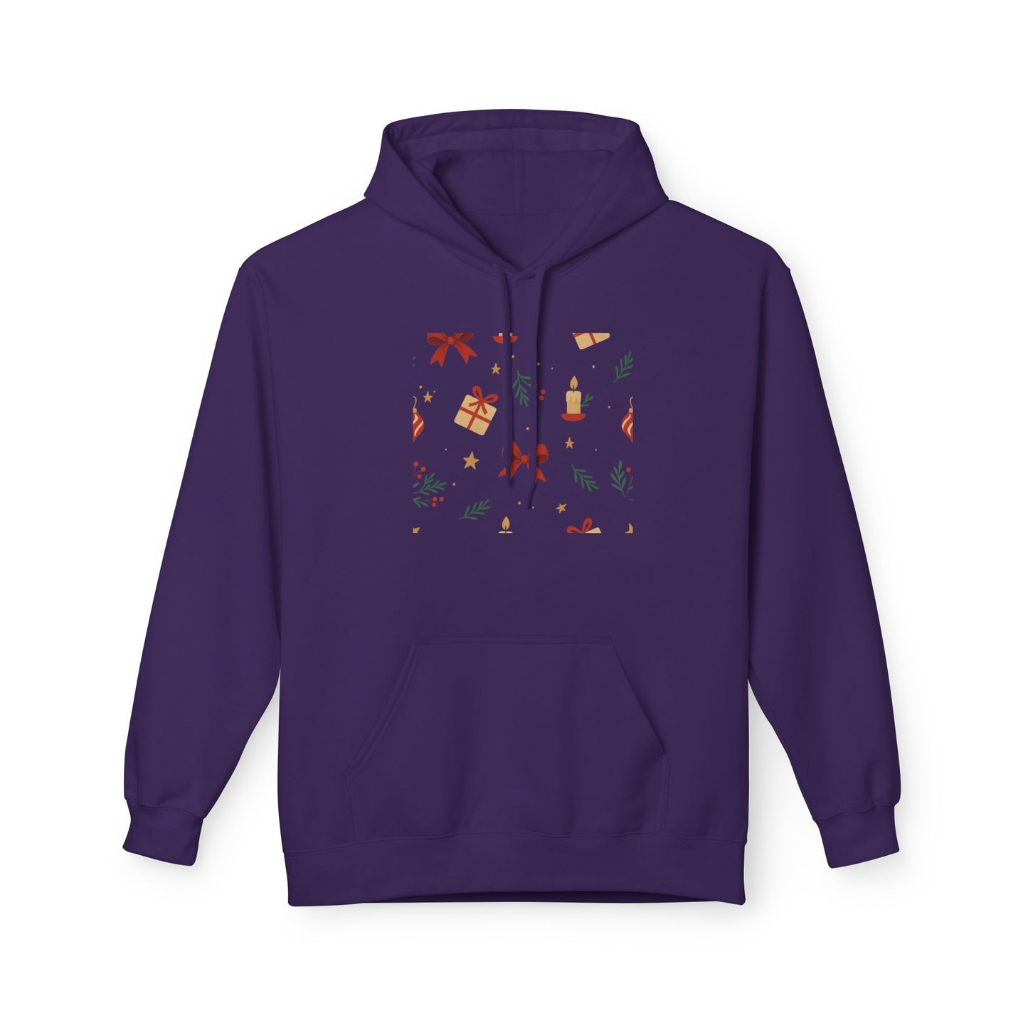 Holiday Gift Pattern Hoodie — Festive Presents & Bows Design