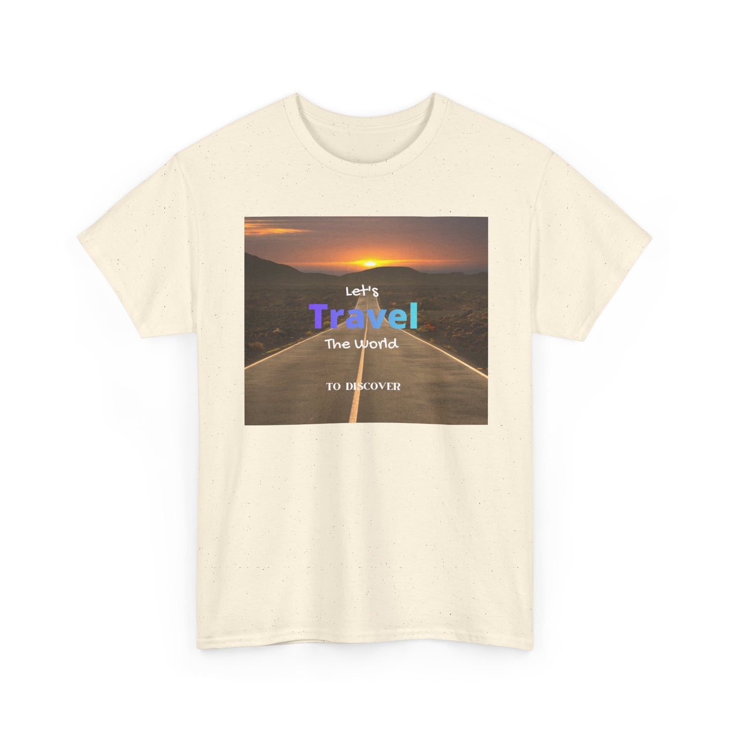 Travel Sunset Road T‑Shirt – "Let's Travel the World" Graphic Tee