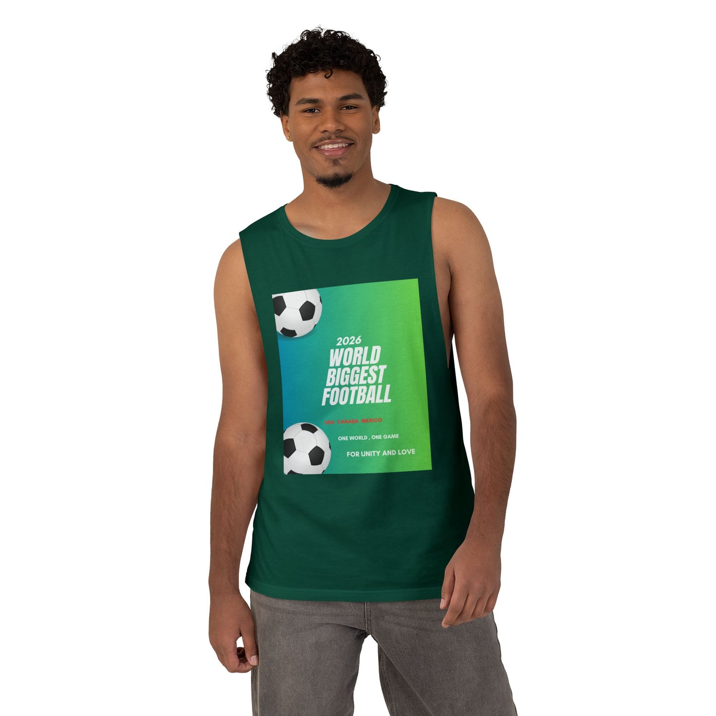 Football Graphic Tank Top — "World Biggest Football 2028" Sports Tee