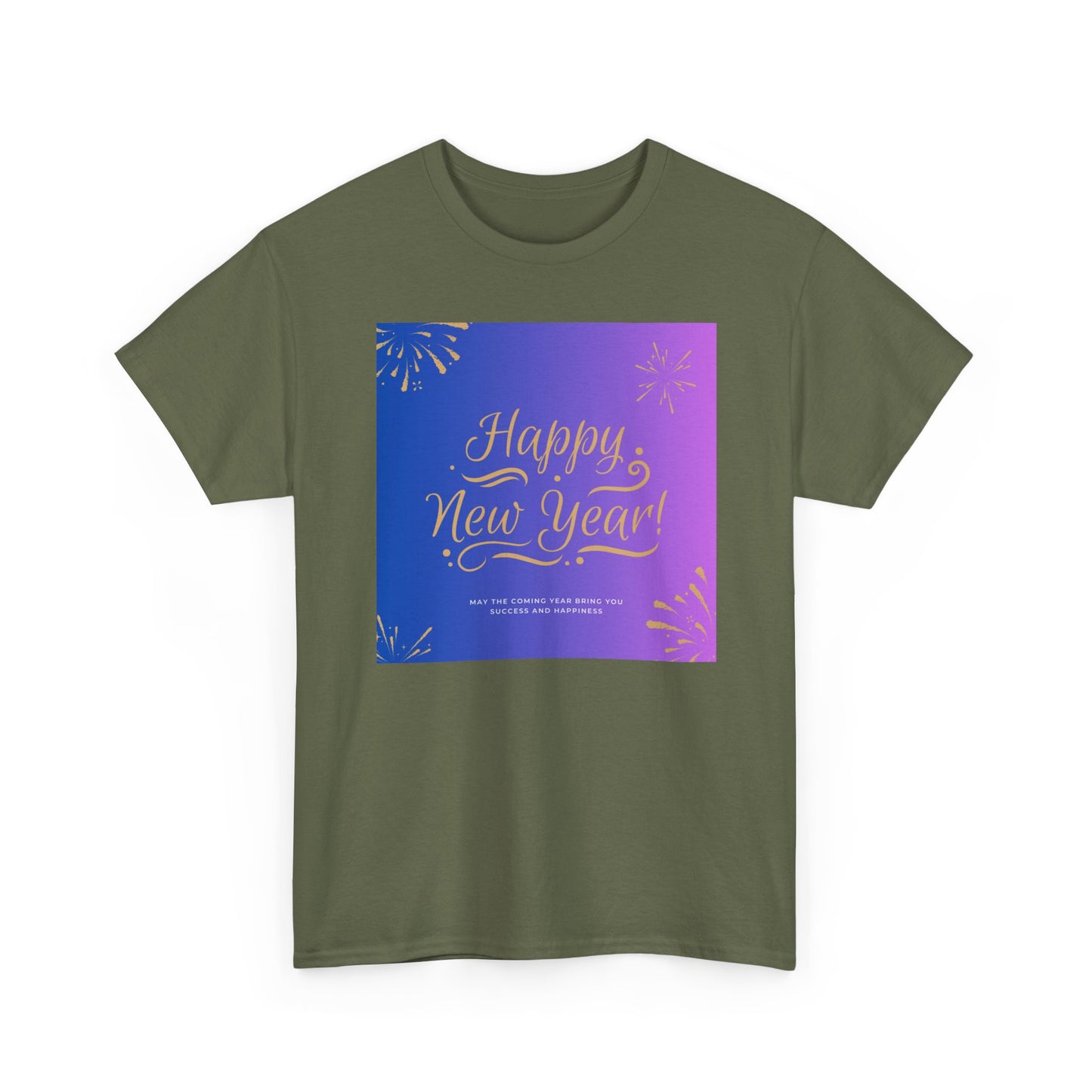 Happy New Year Tee — Festive Gradient Fireworks Holiday T‑Shirt