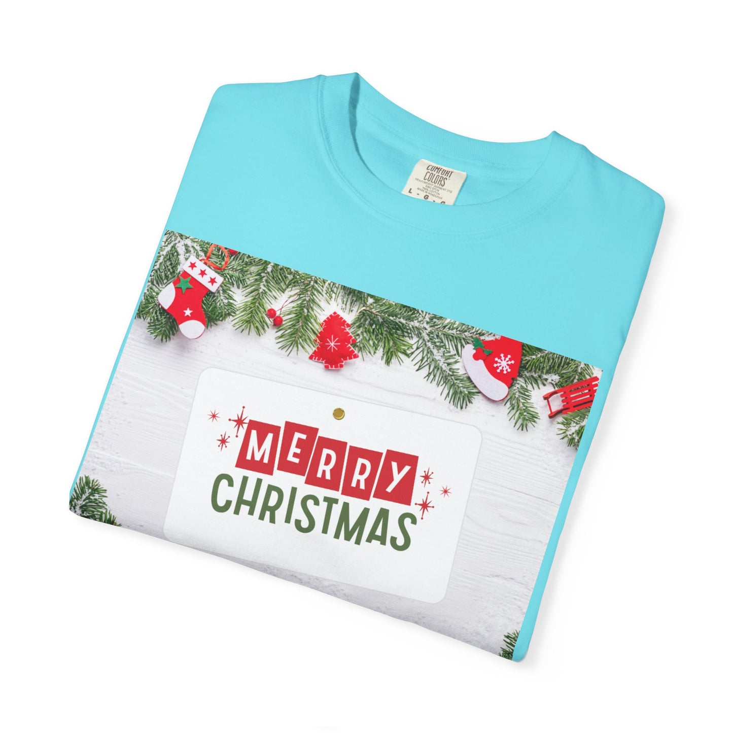 Merry Christmas Holiday T-Shirt — Festive Pine & Ornament Graphic