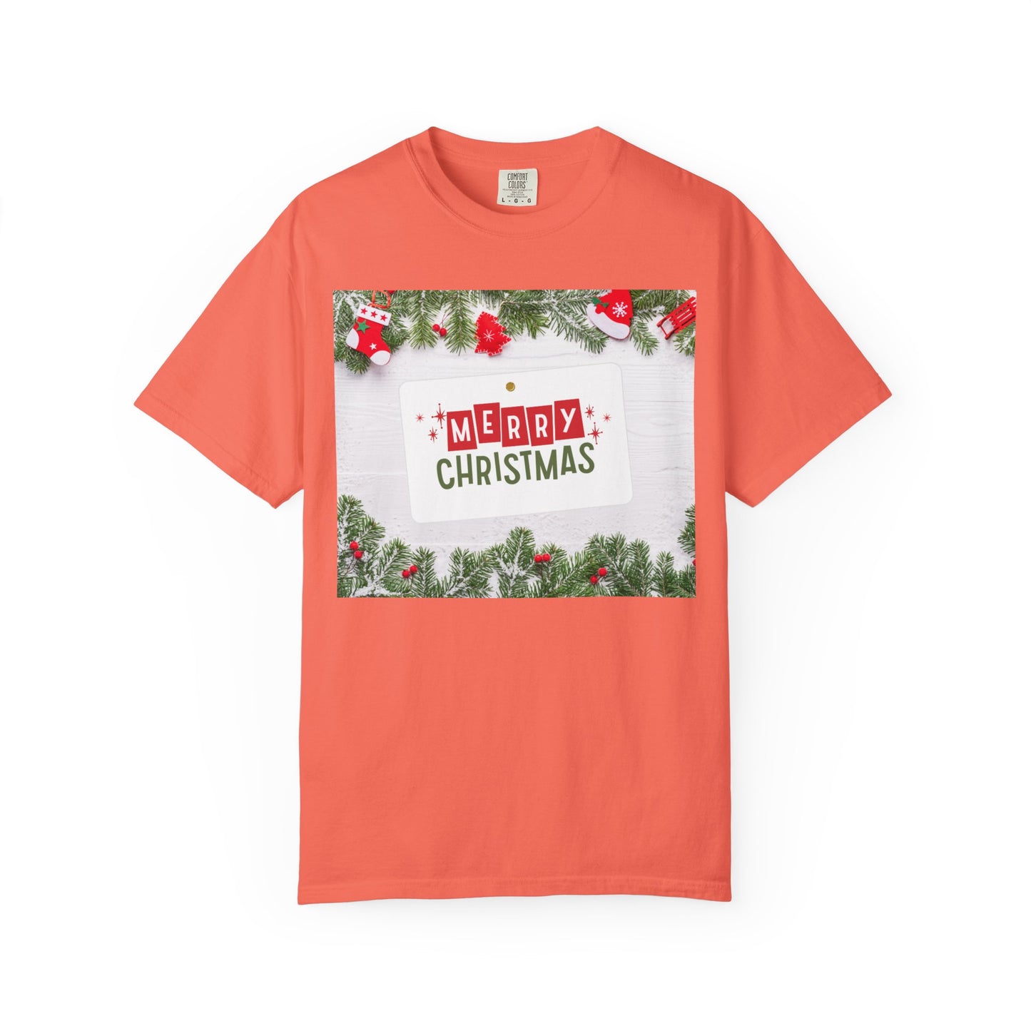 Merry Christmas Holiday T-Shirt — Festive Pine & Ornament Graphic