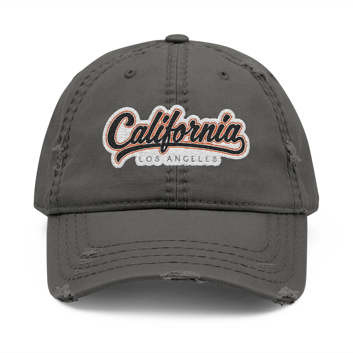California Embroidered Distressed Dad Hat — Vintage Washed Baseball Cap