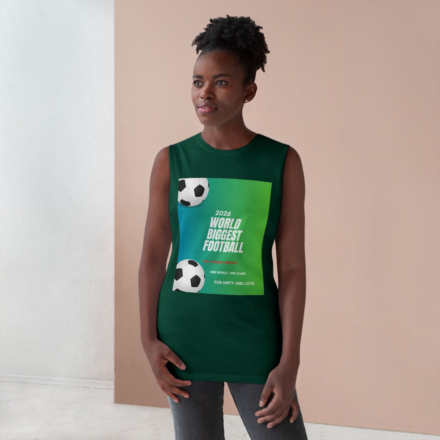 Football Graphic Tank Top — "World Biggest Football 2028" Sports Tee